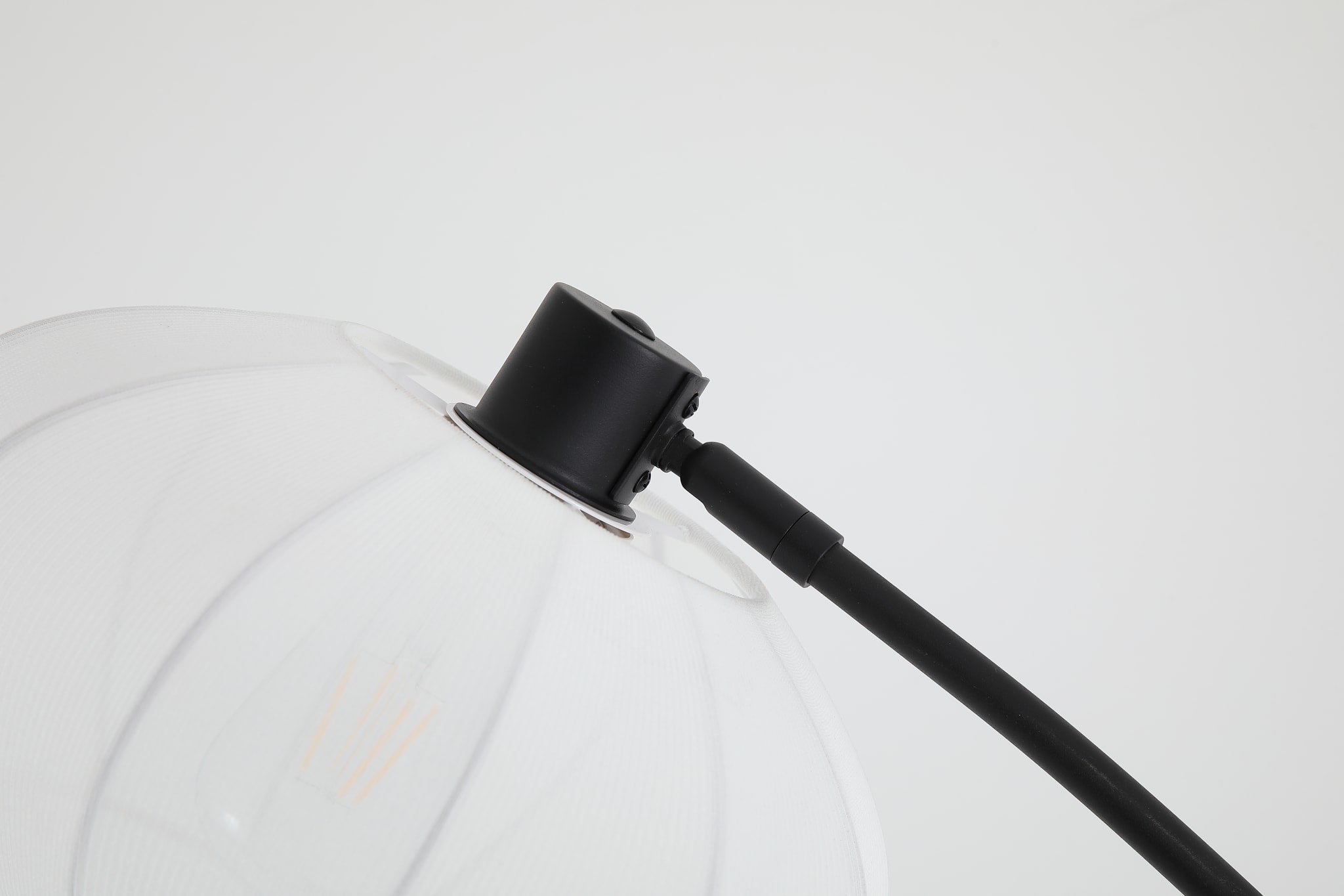 Radiant 1Lt Floor Lamp, Black Metal with Soft Fabric Shade