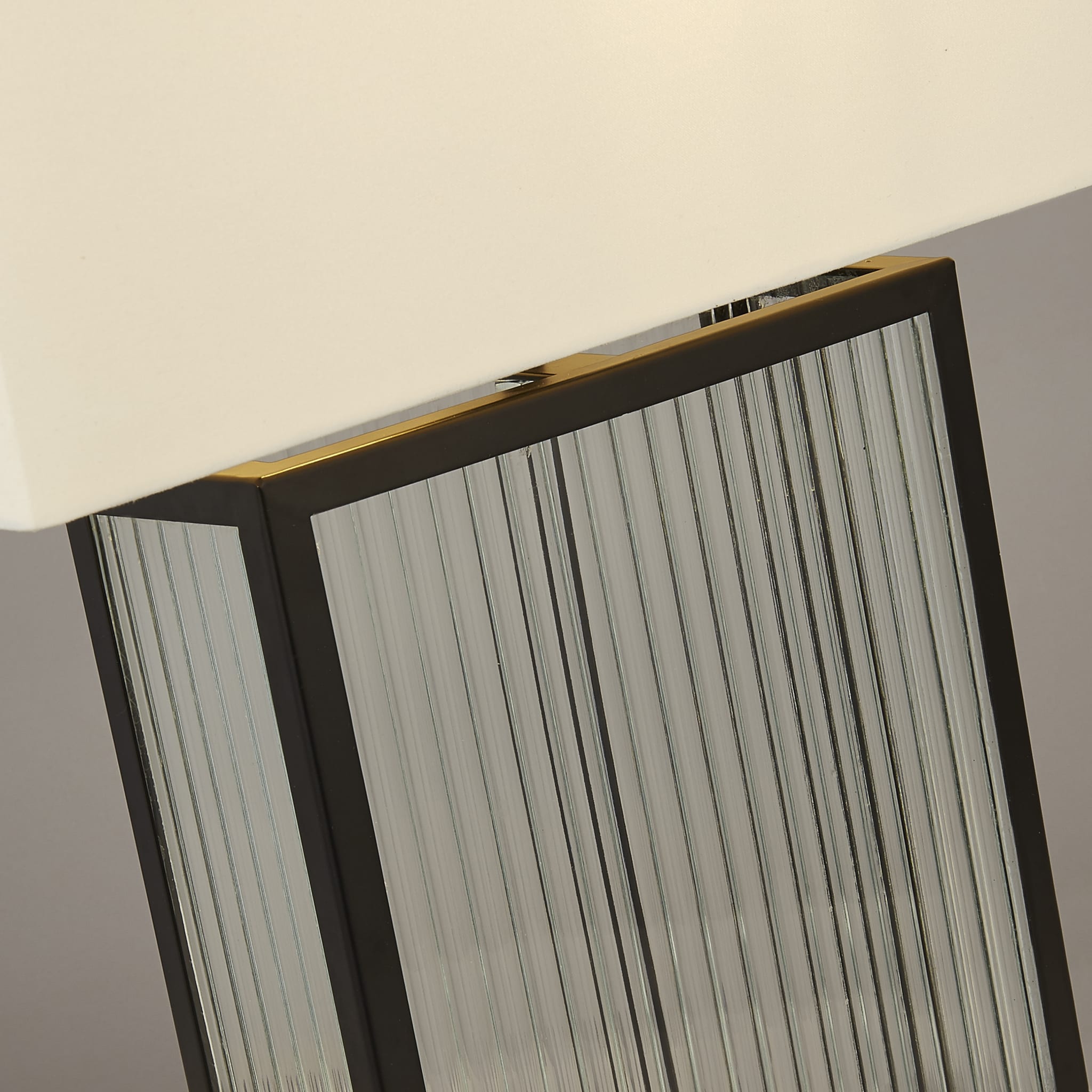 Clarendon Table Lamp - Black Metal, Tempered Glass & Velvet