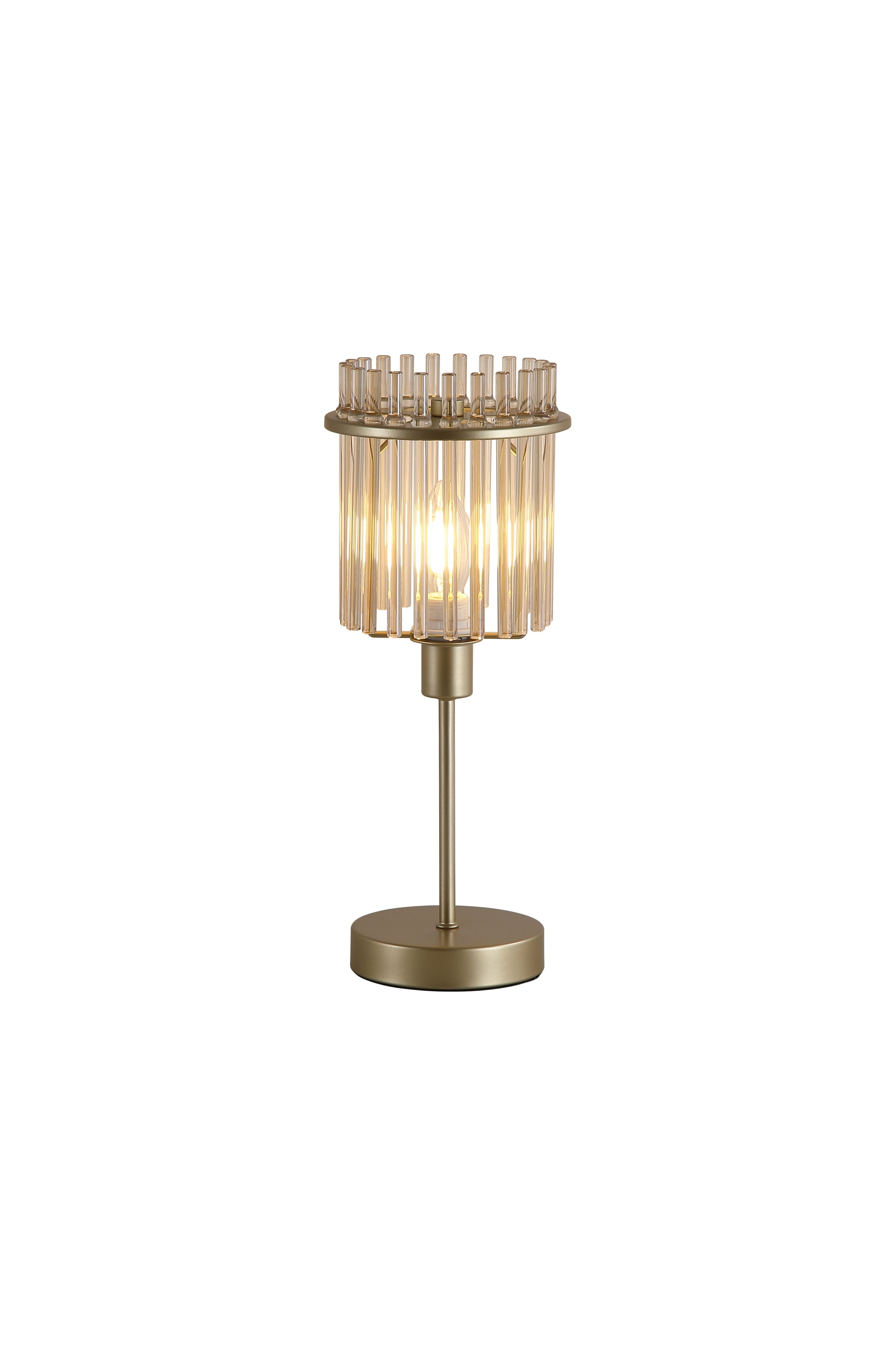 Swizzle 1Lt Table Lamp, Gold Metal with Champagne Rods