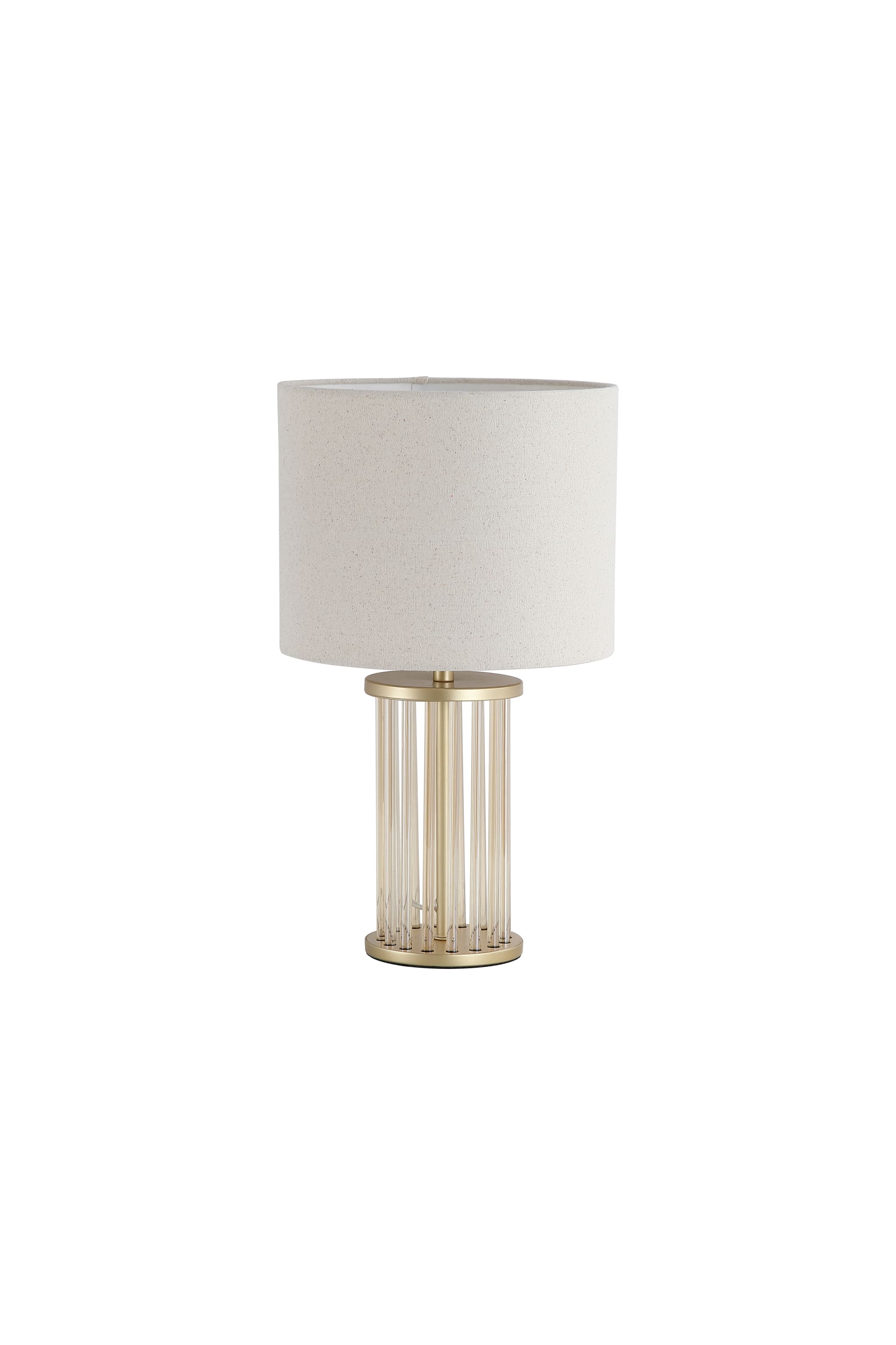 Swizzle 1Lt Table Lamp, Gold Metal and White Shade