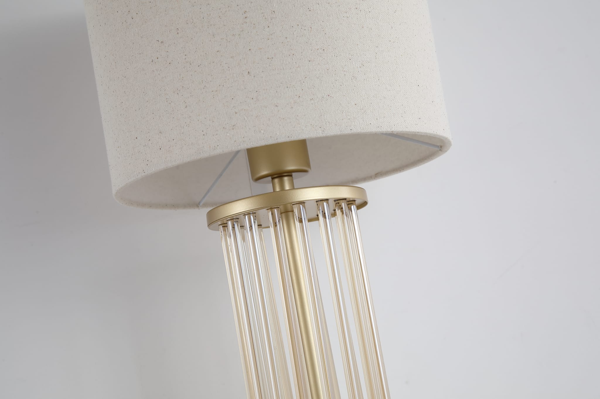 Swizzle 1Lt Table Lamp, Gold Metal and White Shade
