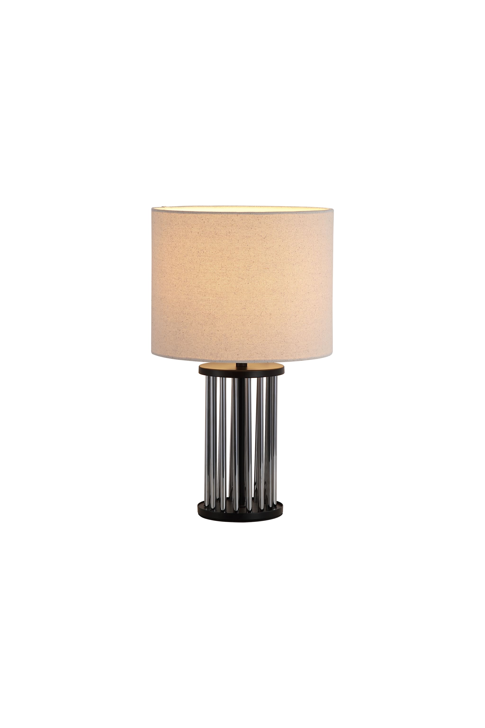 Swizzle 1Lt Table Lamp, Matt Black Metal and White Shade