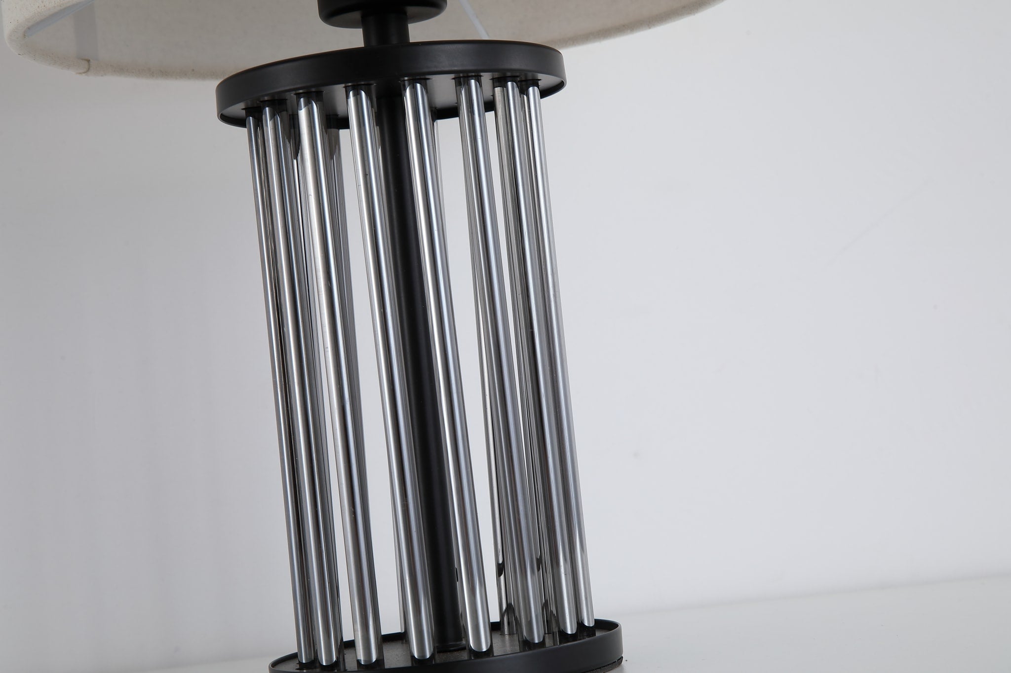 Swizzle 1Lt Table Lamp, Matt Black Metal and White Shade