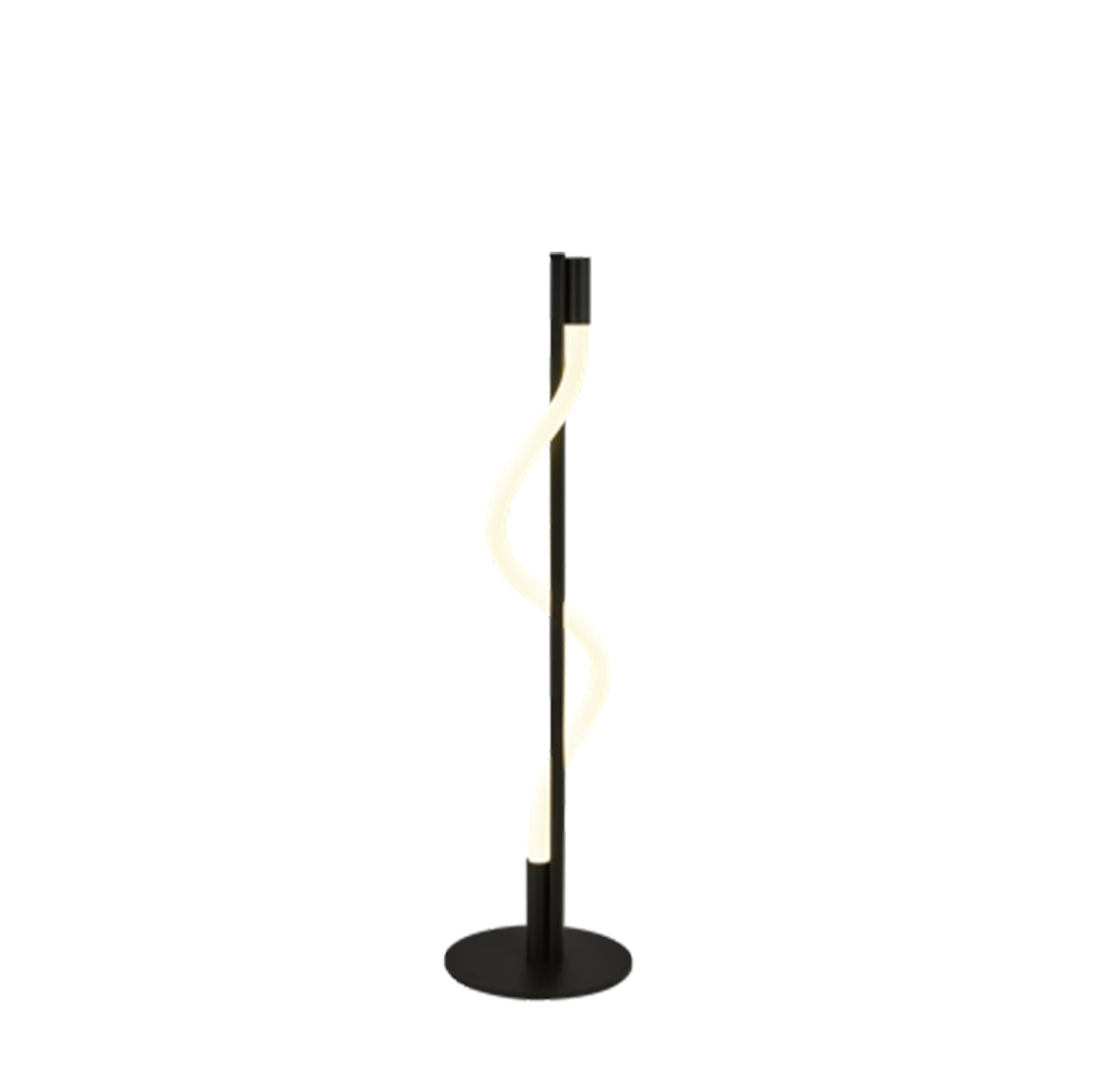 Serpent Table Lamp - Black Metal & Opal Tube