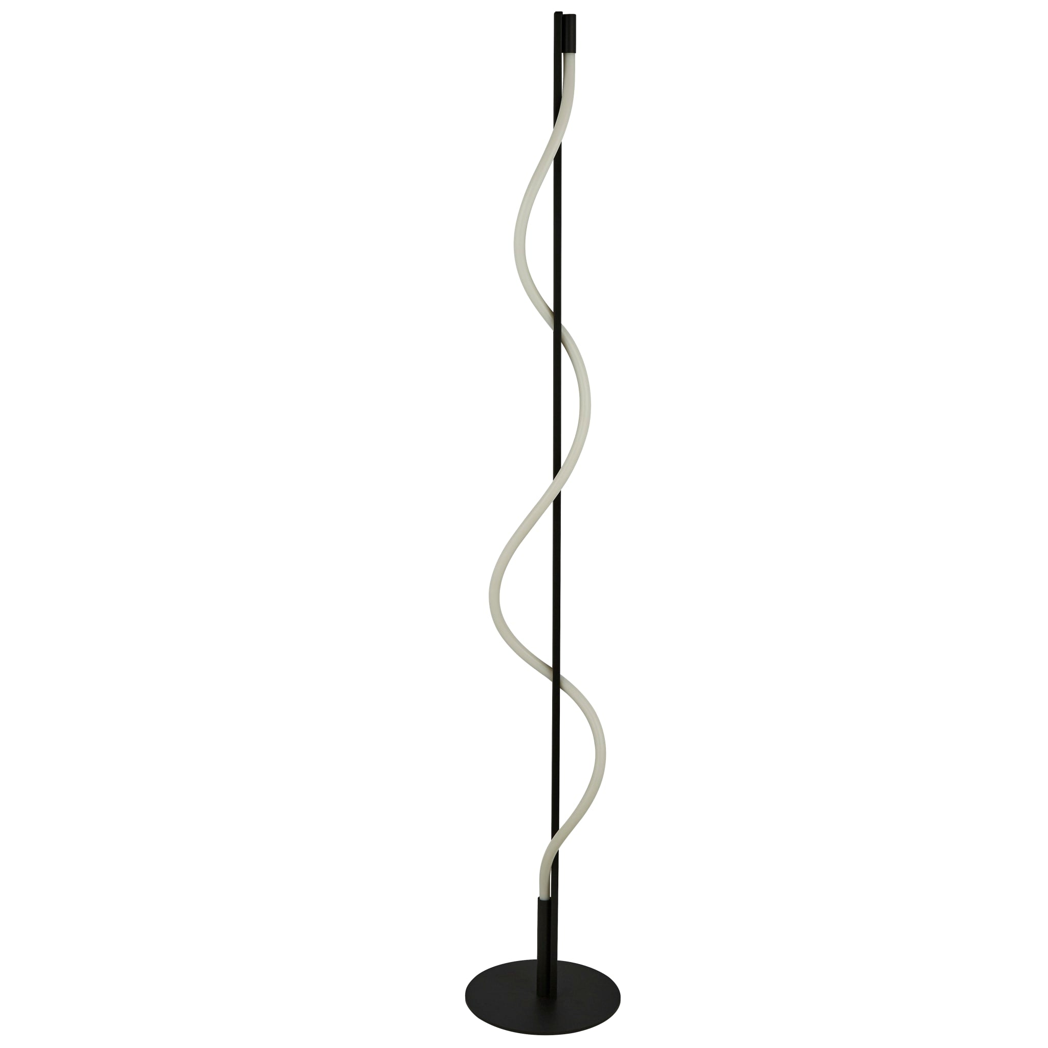 Serpent Table Lamp - Black Metal & Opal Tube