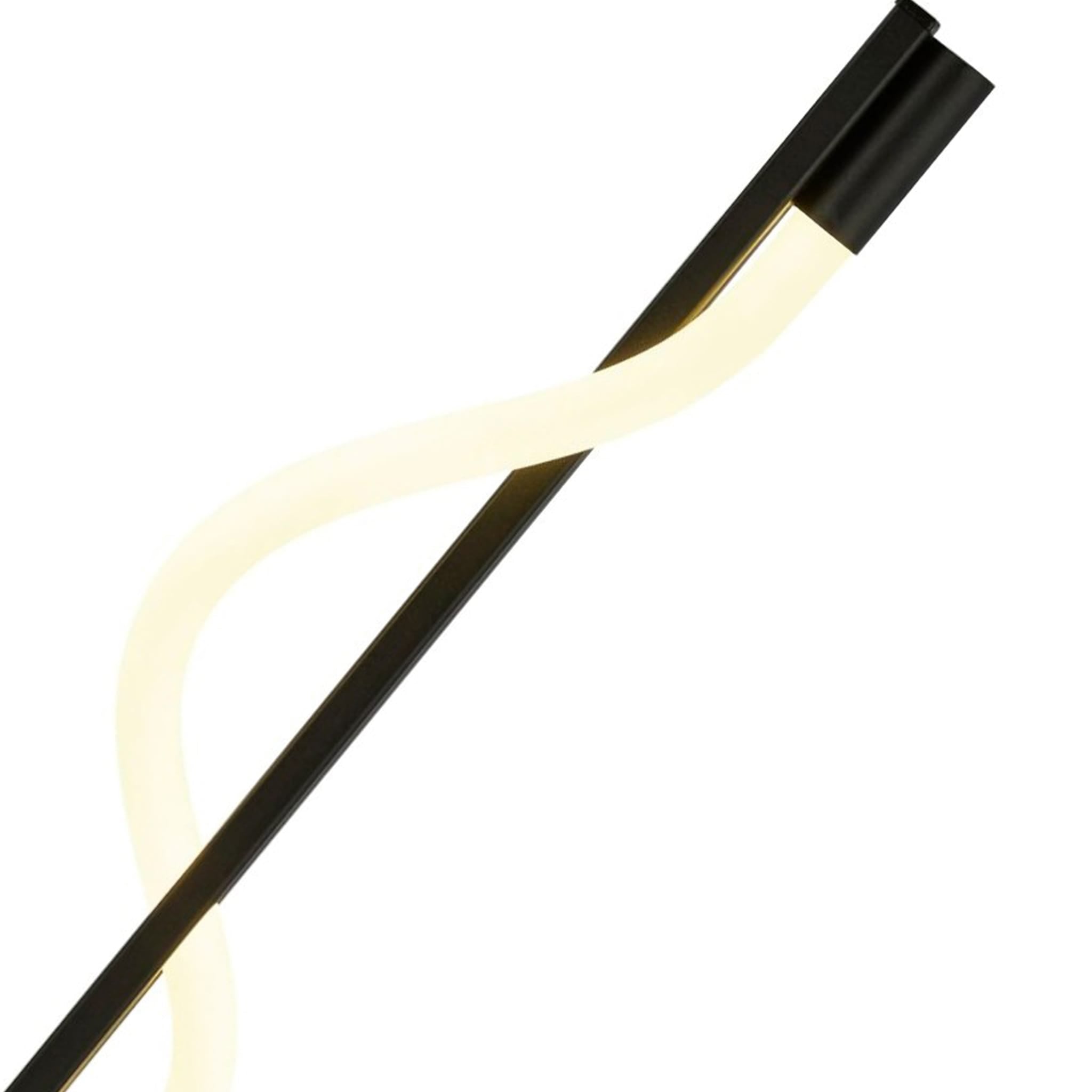 Serpent Table Lamp - Black Metal & Opal Tube