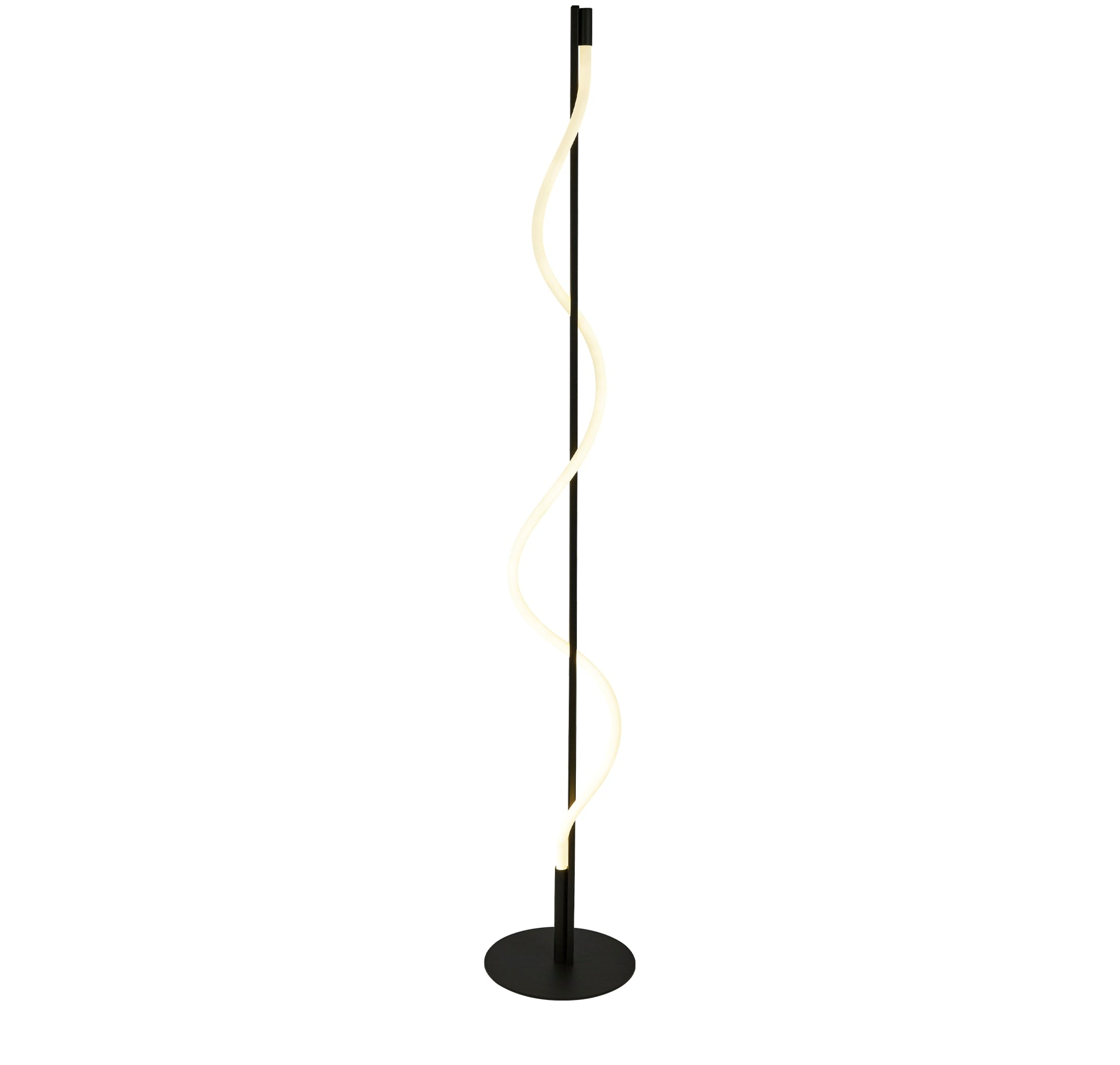 Serpent Floor Lamp - Black Metal & Opal Tube
