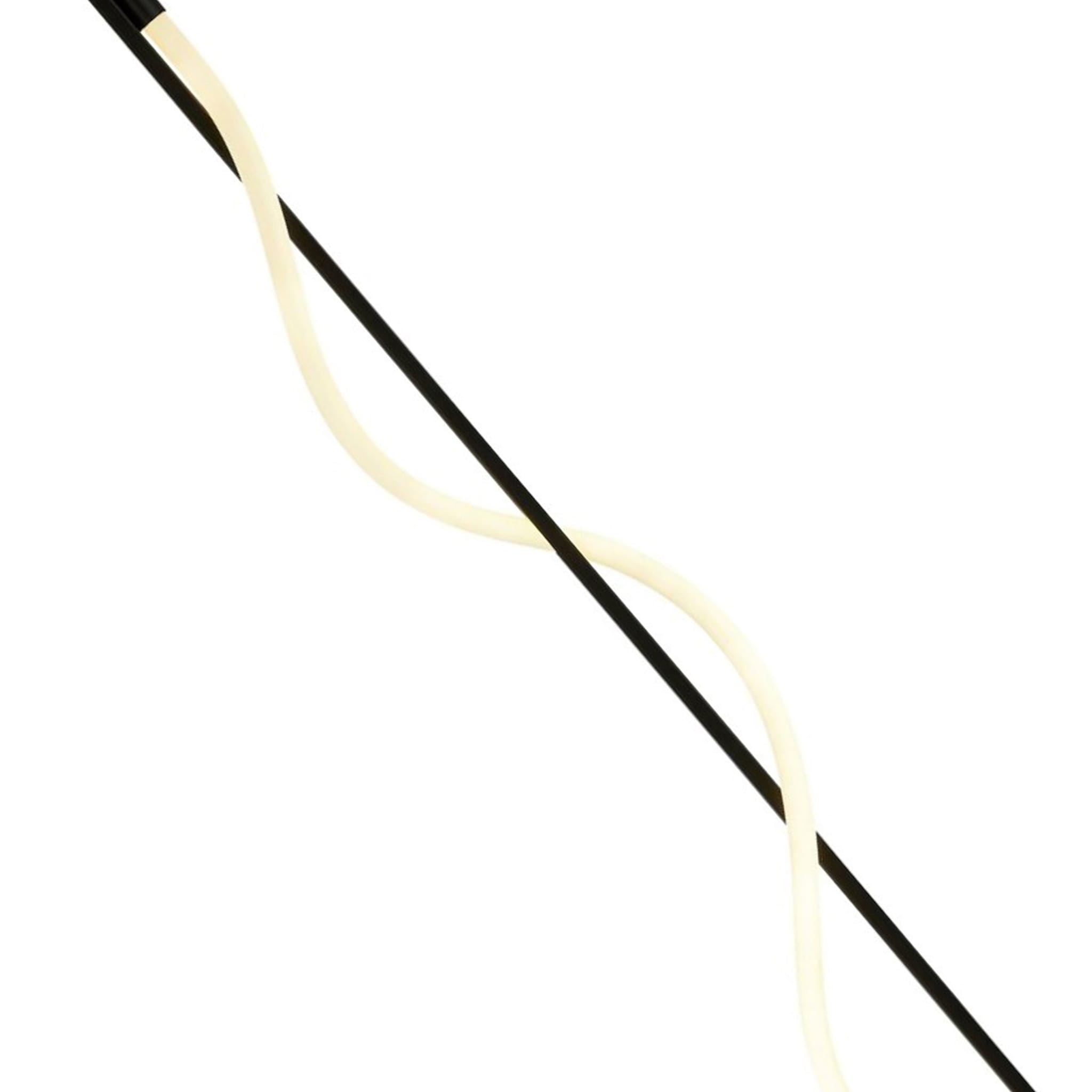 Serpent Floor Lamp - Black Metal & Opal Tube