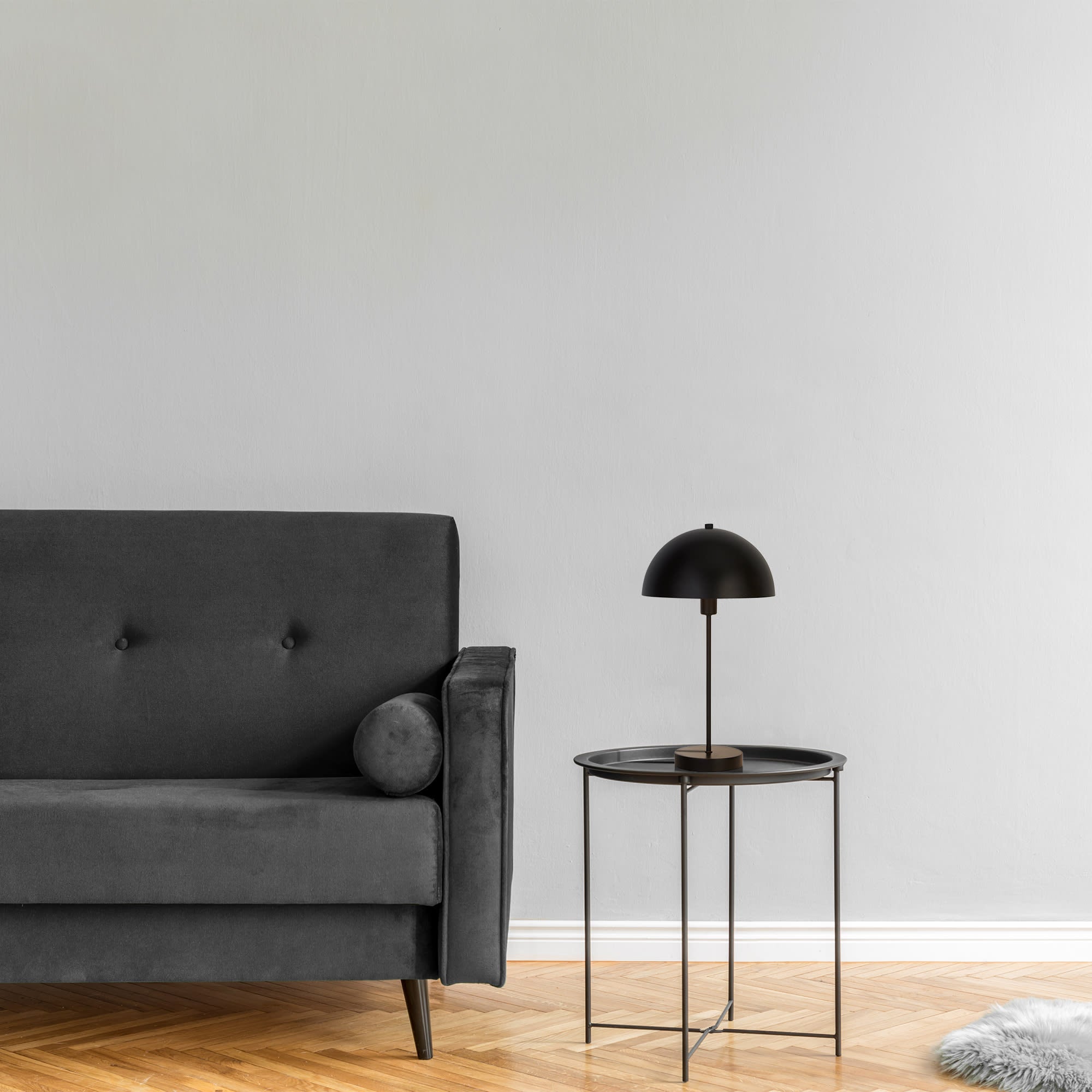 Mushroom Table Lamp - Black Metal