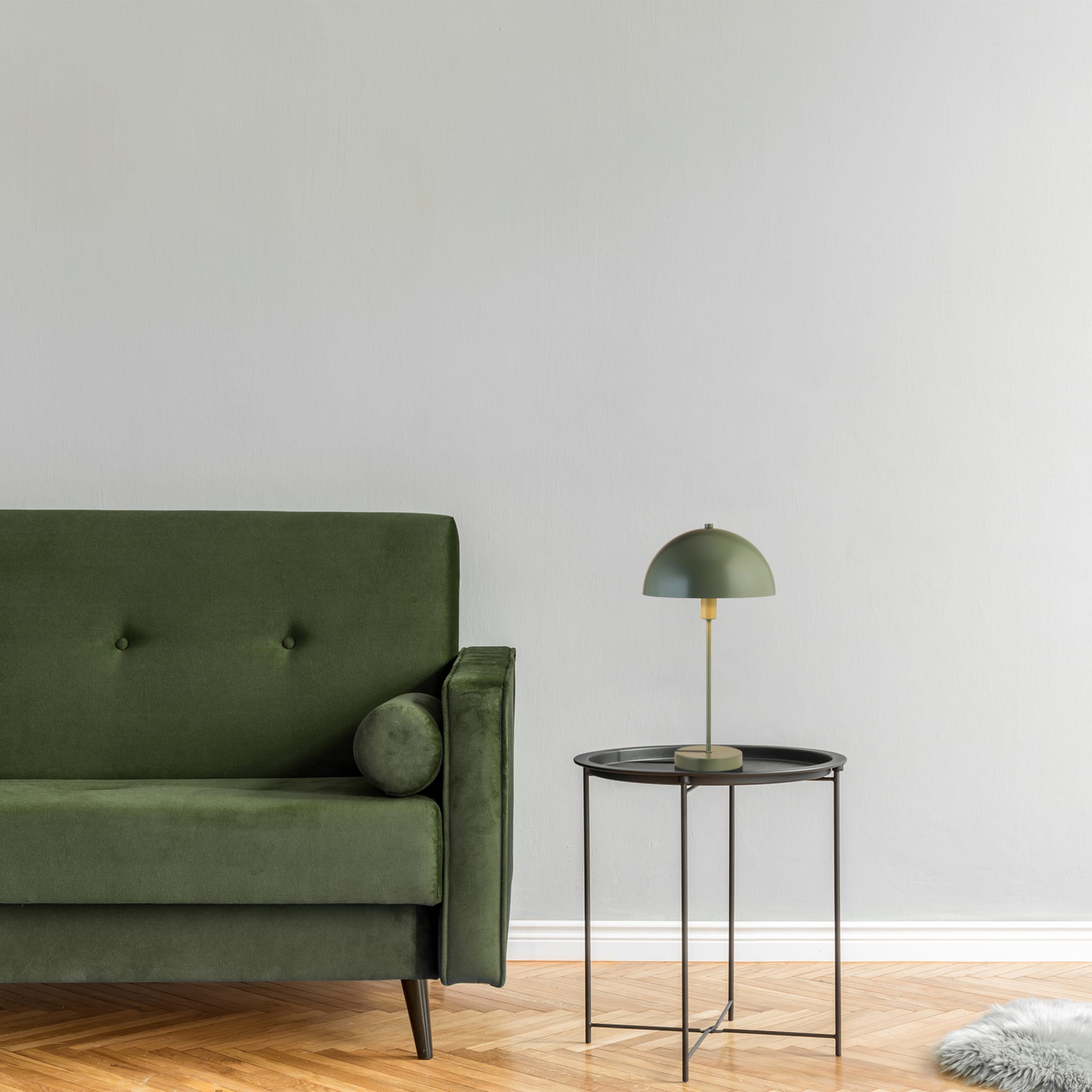 Mushroom Table Lamp - Green Metal