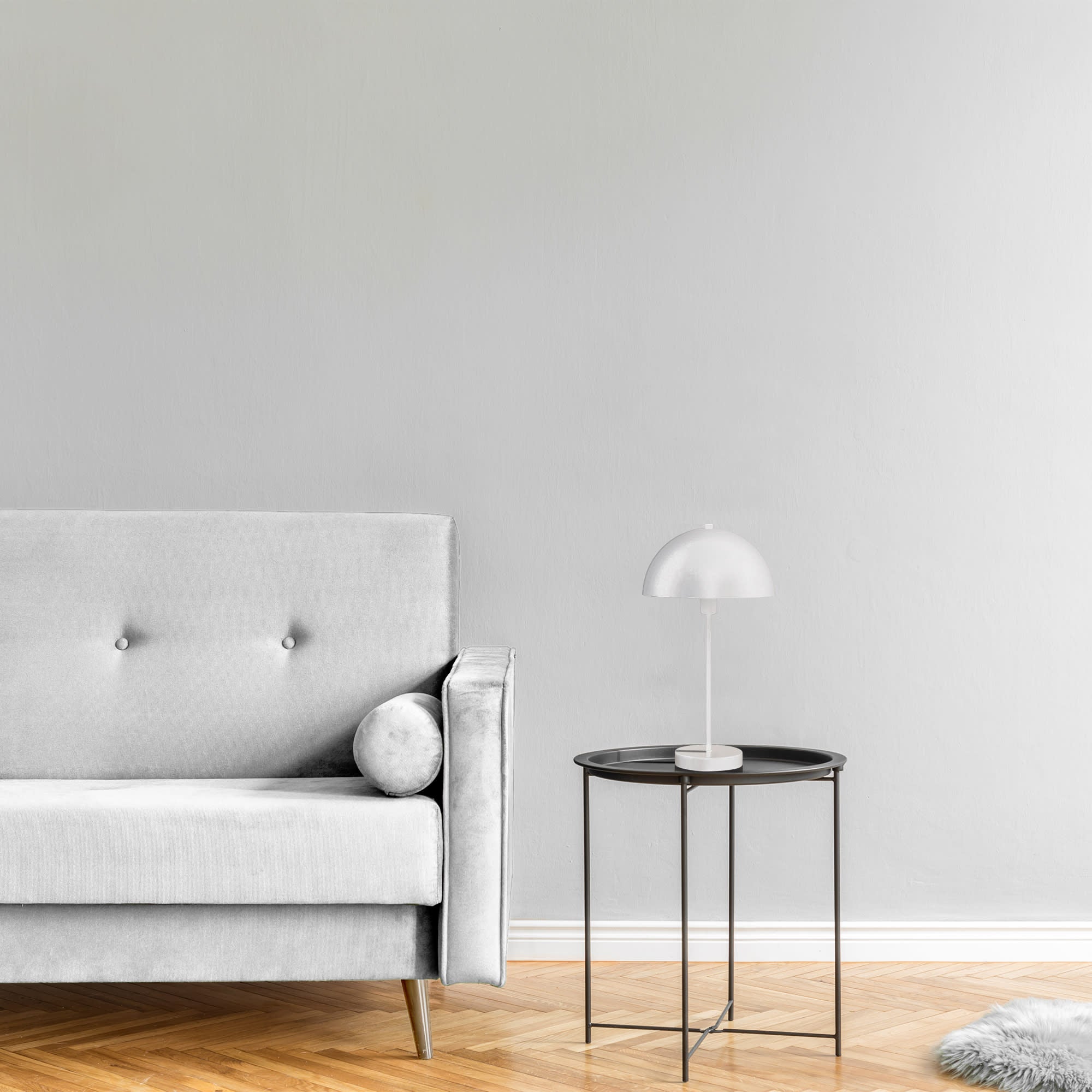 Mushroom Table Lamp - White Metal
