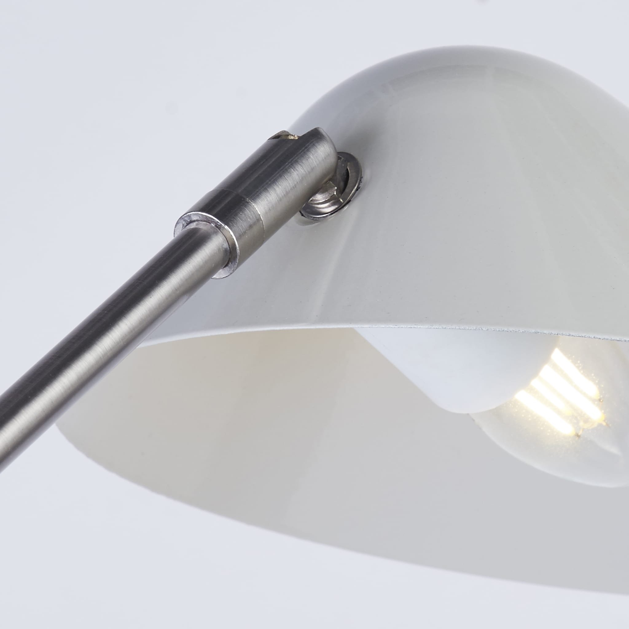 Swan Floor Lamp - Chrome & White Metal