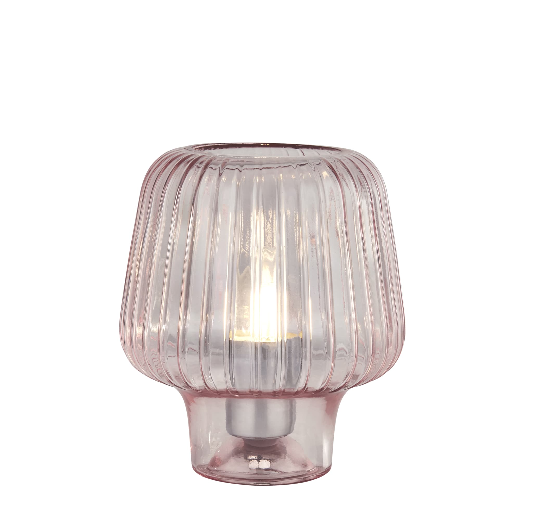 Aria Table Lamp - Pink Ripple Glass