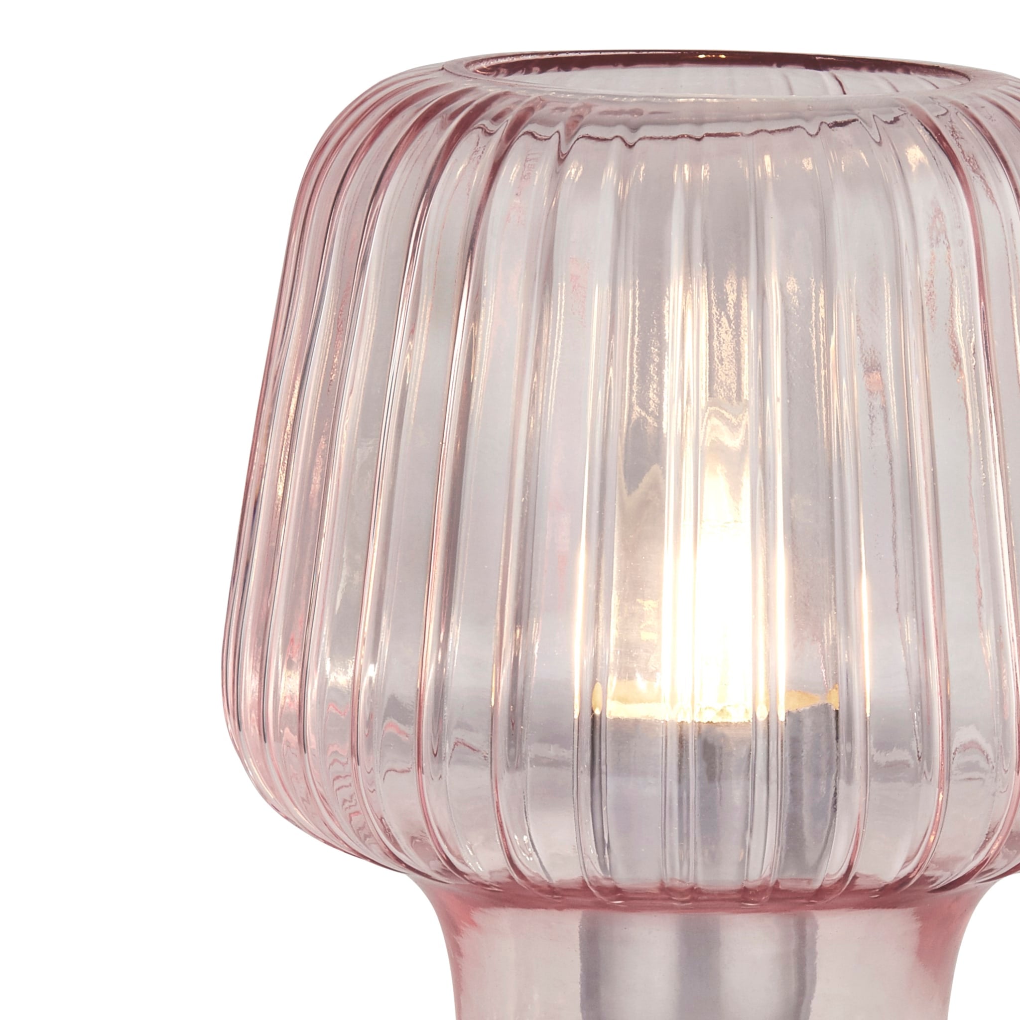 Aria Table Lamp - Pink Ripple Glass