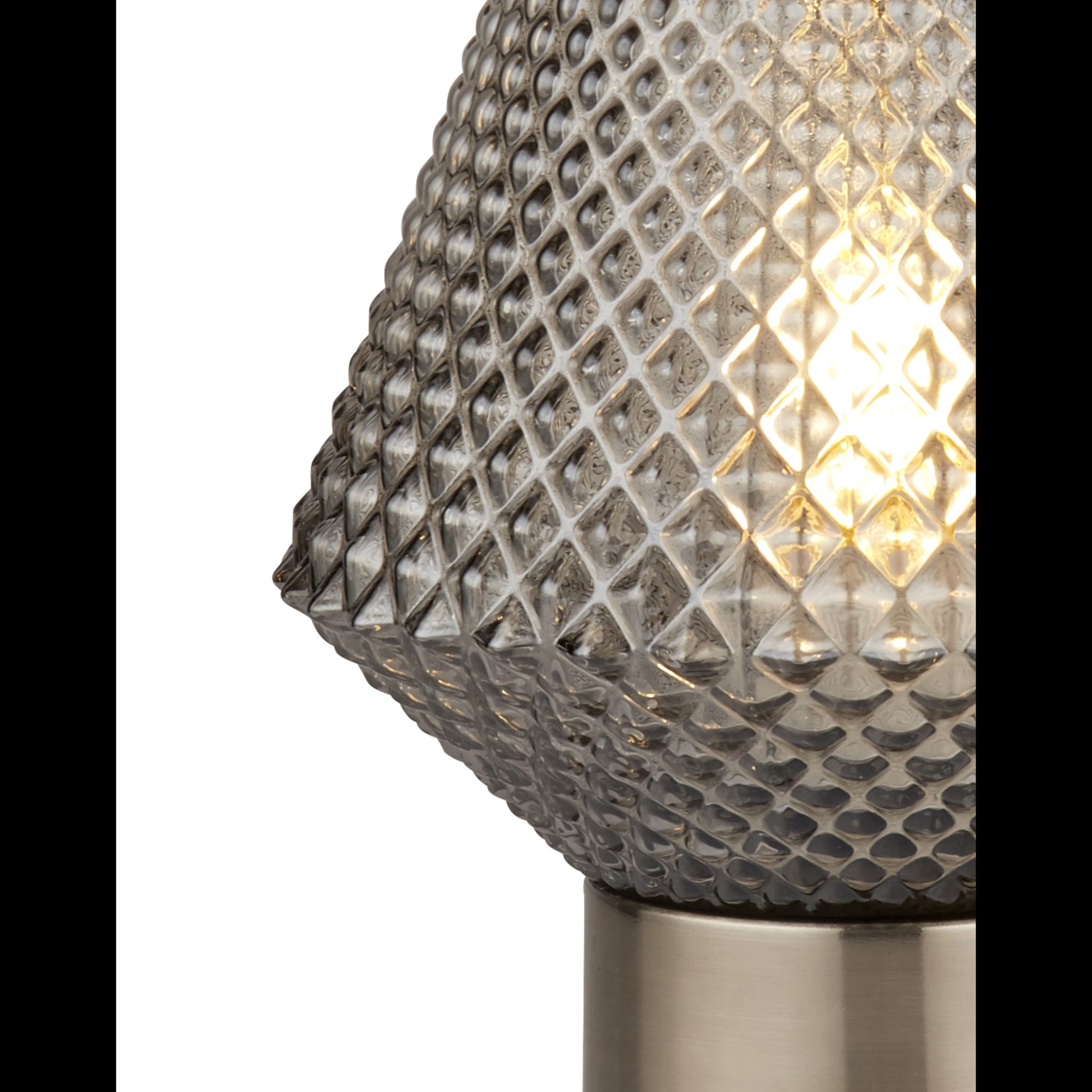 Avia Table Lamp - Black Chrome Metal & Smoked Glass
