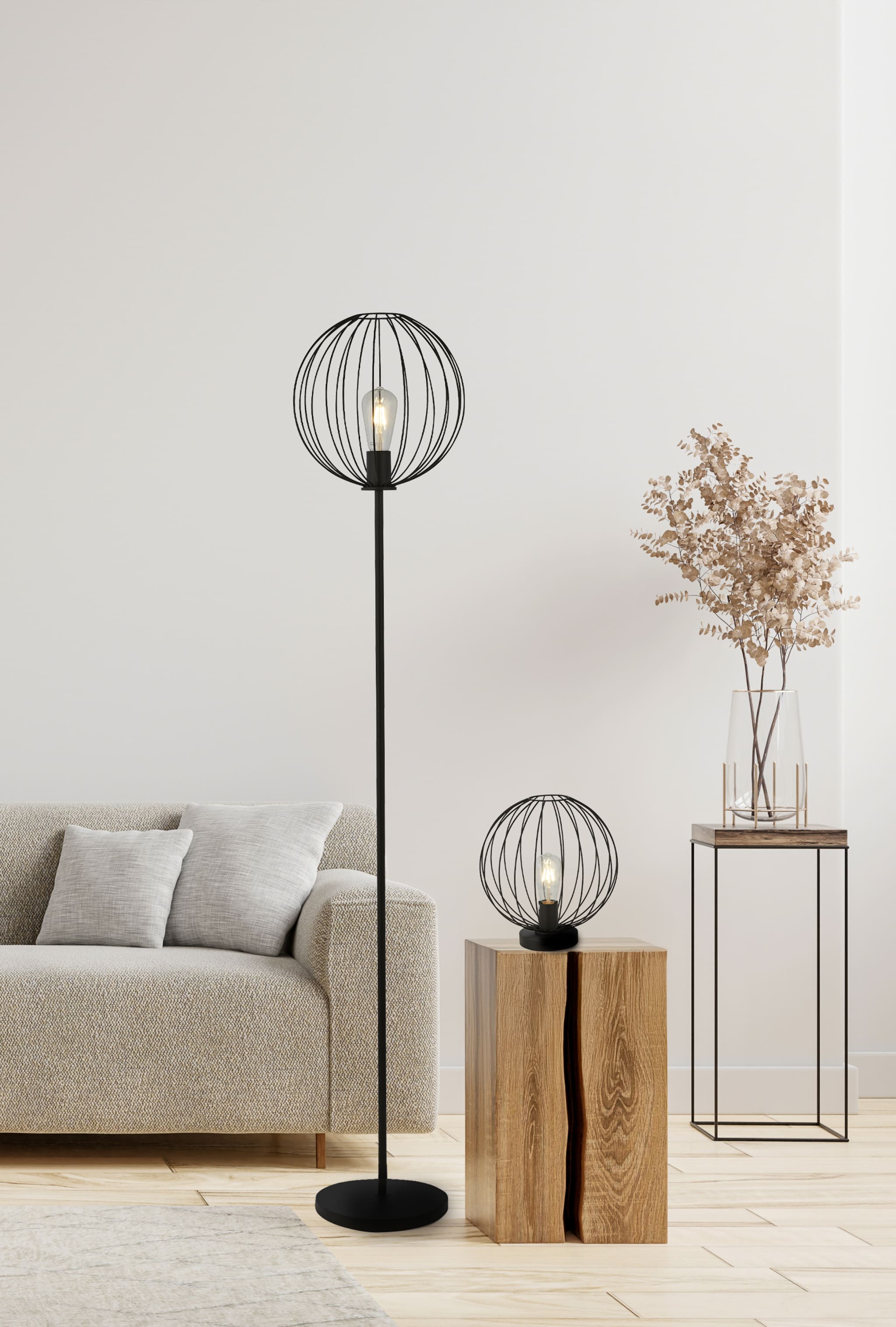 Rondo Floor Lamp - Black Metal