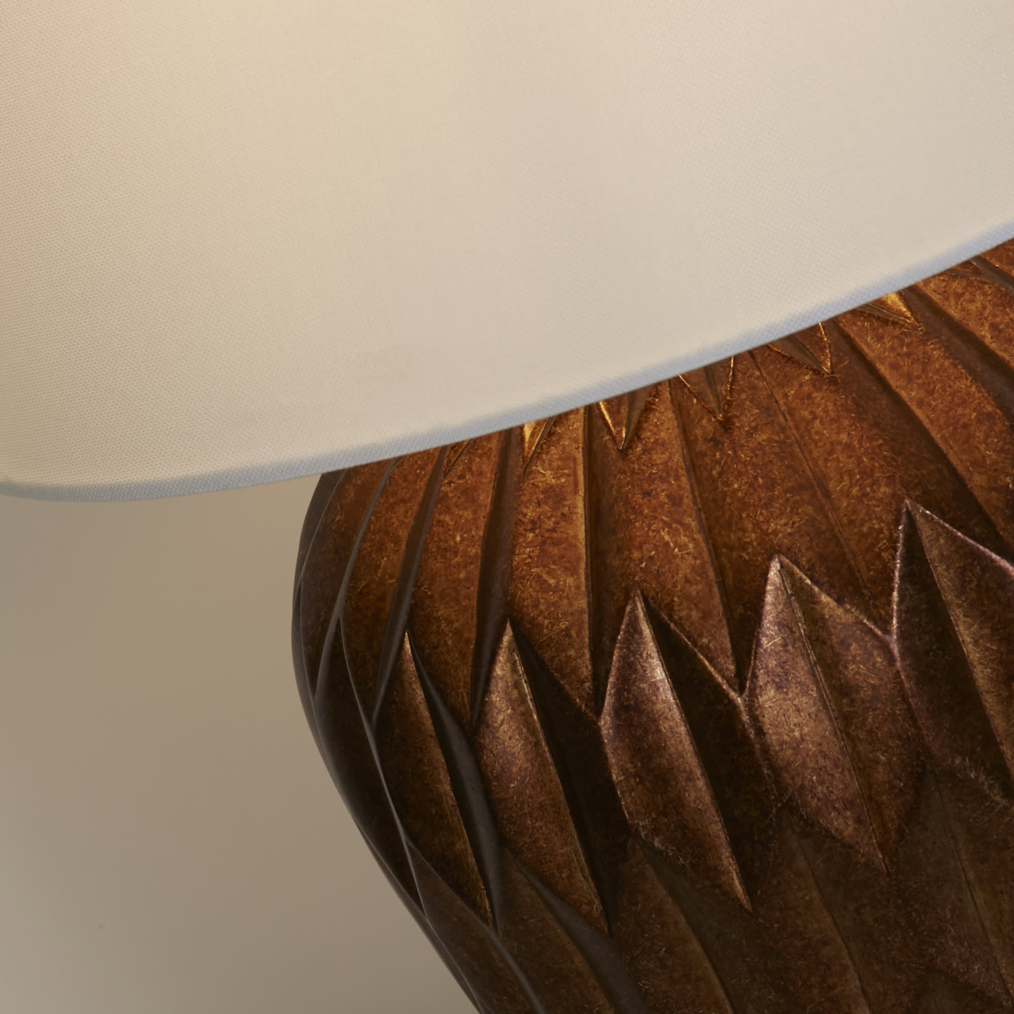 Rosetta 1Lt Table Lamp, Bronze Resin and White Linen Shade