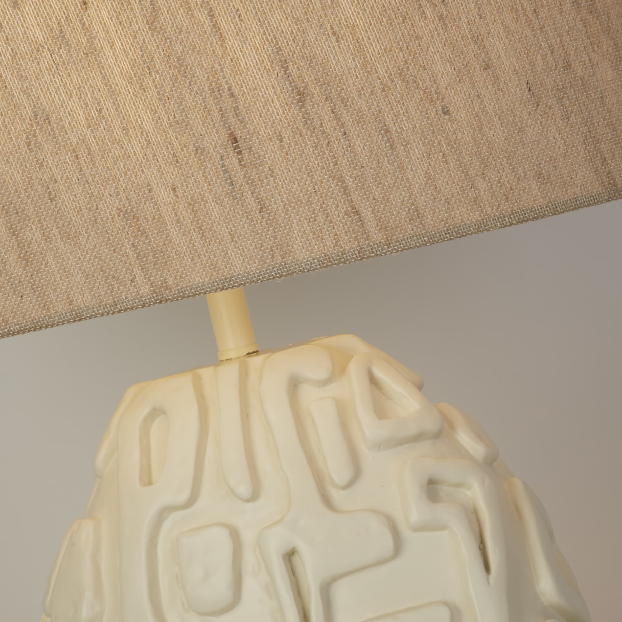 Adelaide 1Lt Table Lamp, Cream Resin with Oatmeal Linen Shad