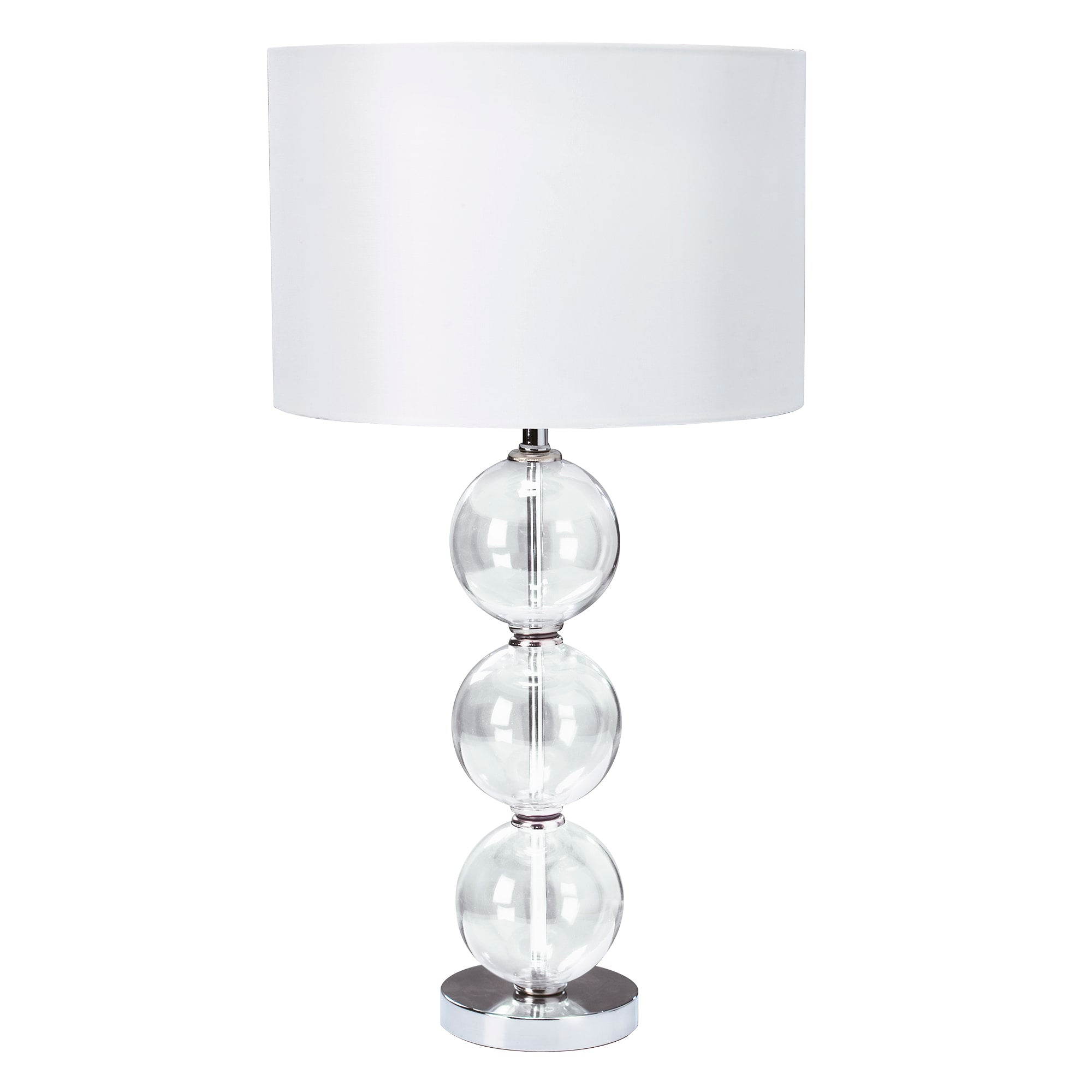 Bliss Table Lamp  - Glass & White Linen Shade