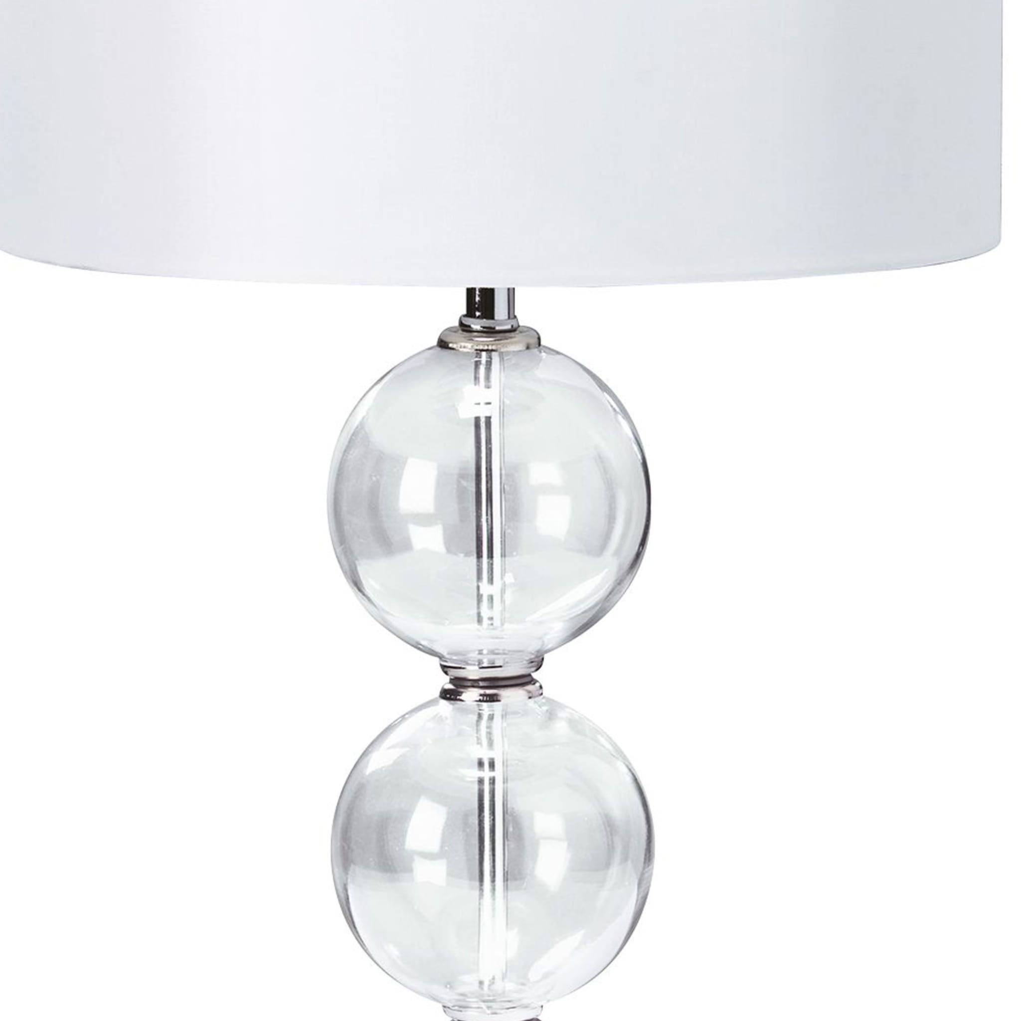 Bliss Table Lamp  - Glass & White Linen Shade