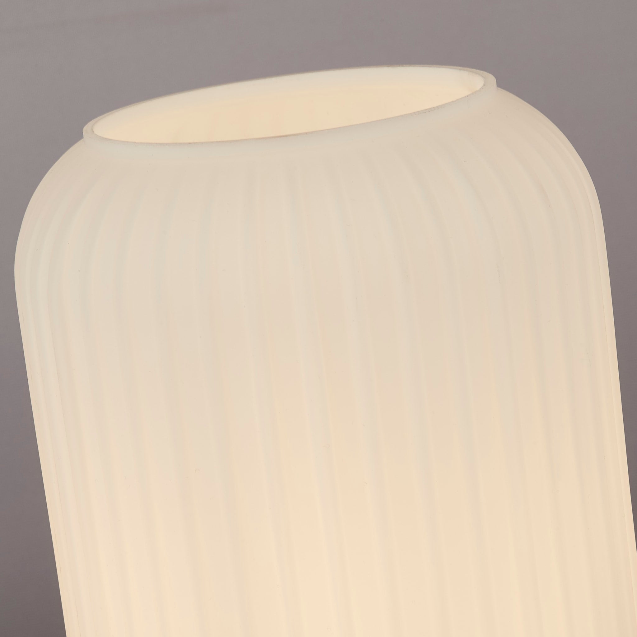 Pearl Table Lamp - White Frosted Glass & Satin Brass Metal