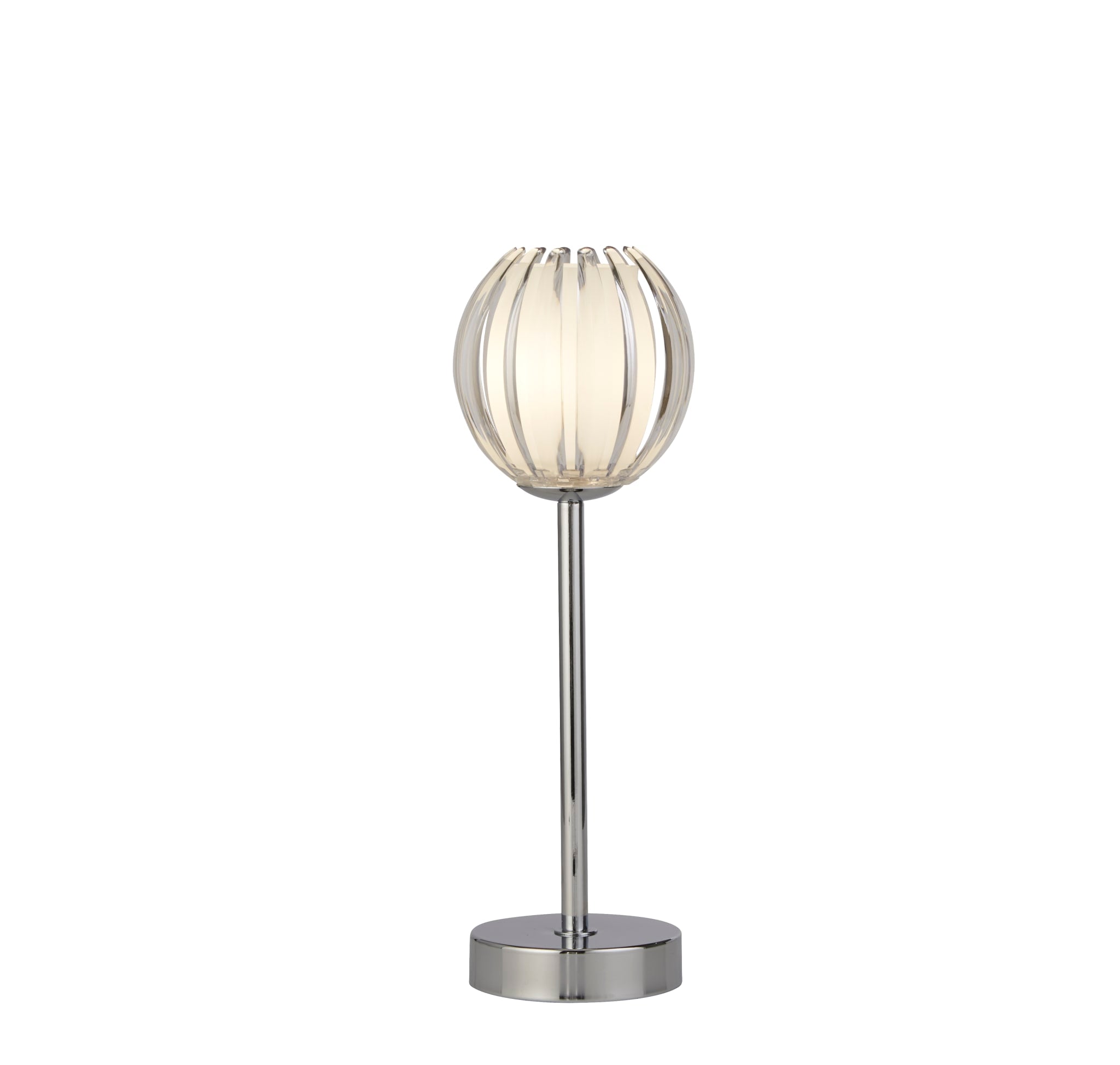Blossom 1Lt Table Lamp, Chrome Metal, Clear Acrylic Shade