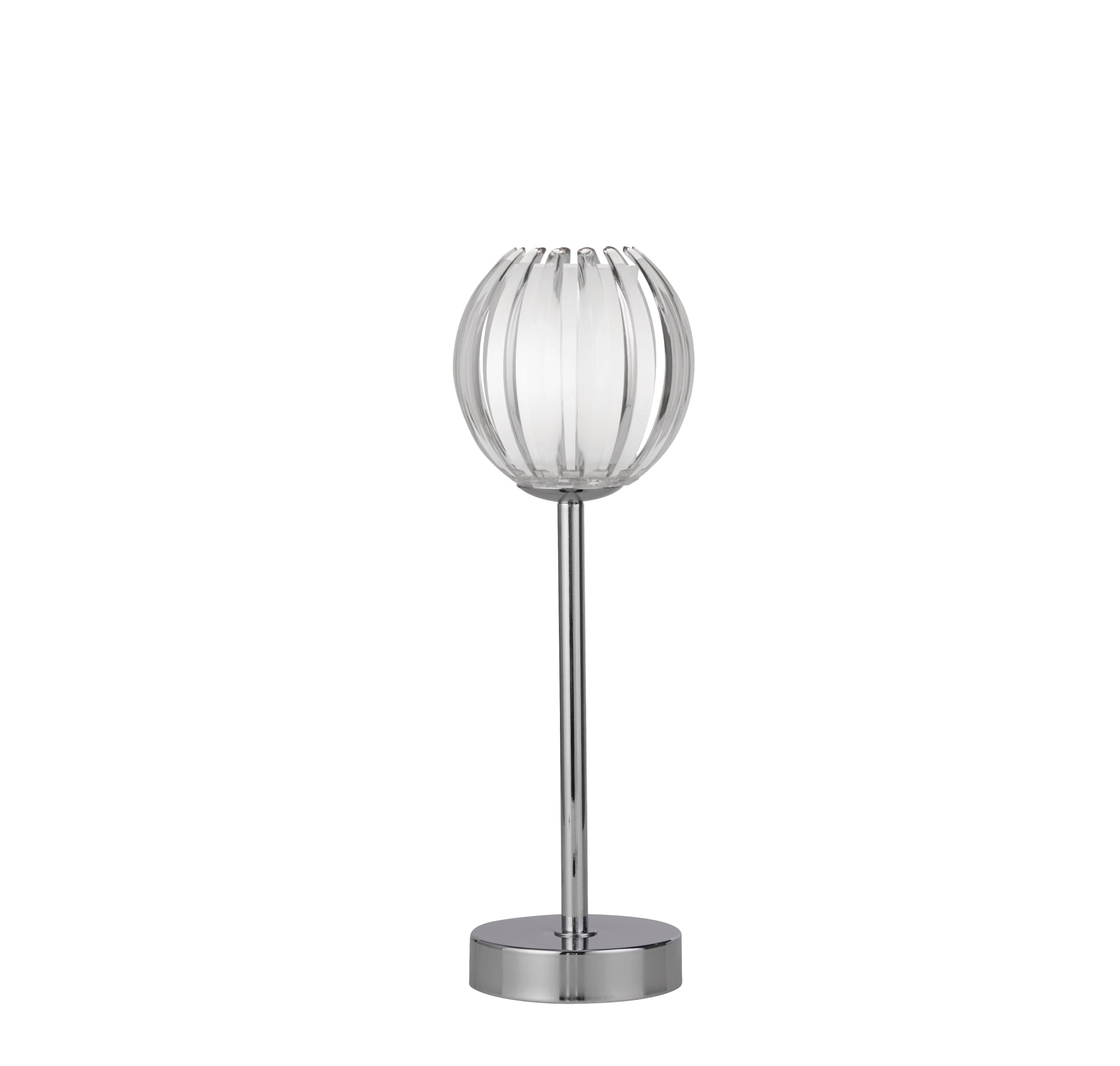 Blossom 1Lt Table Lamp, Chrome Metal, Clear Acrylic Shade