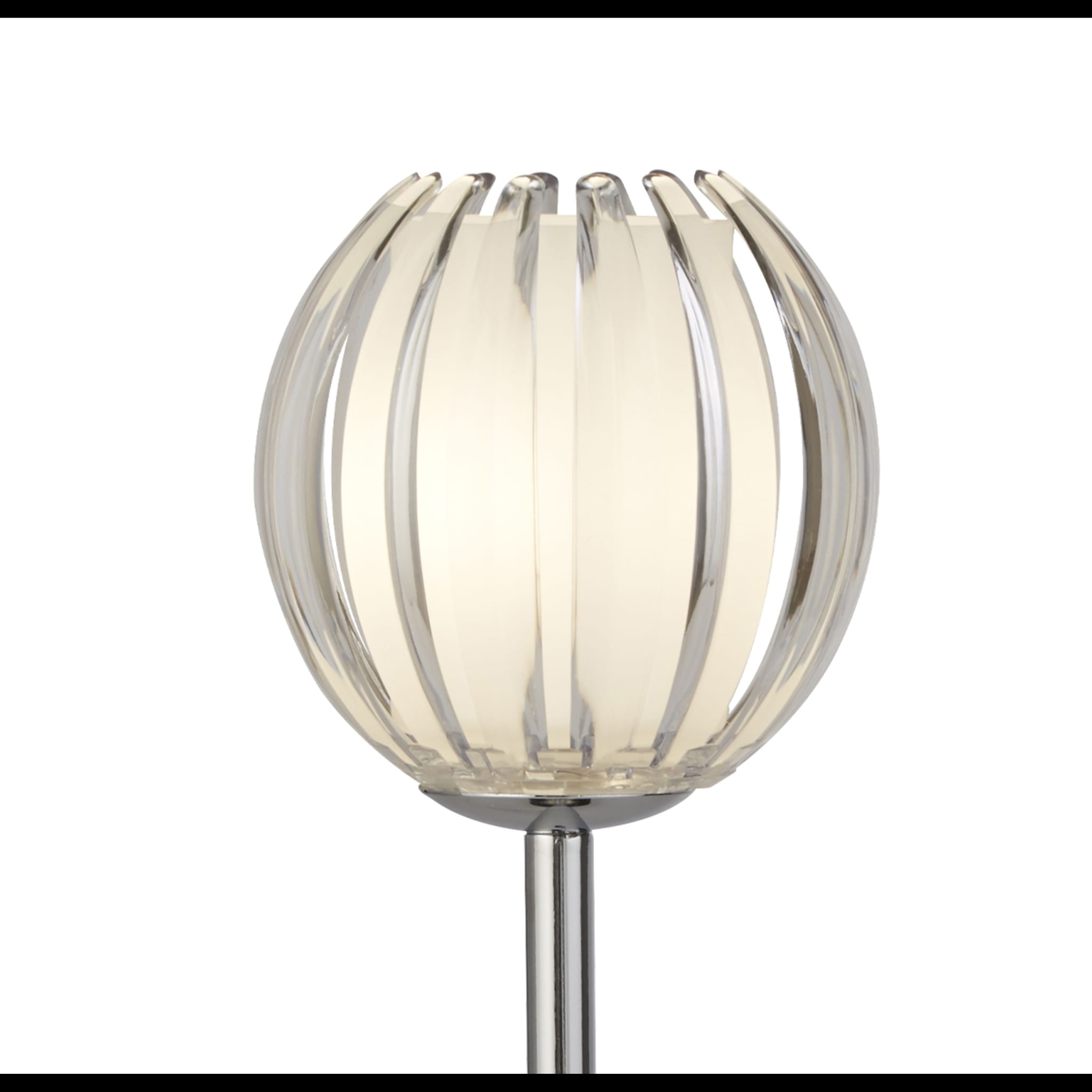 Blossom 1Lt Table Lamp, Chrome Metal, Clear Acrylic Shade