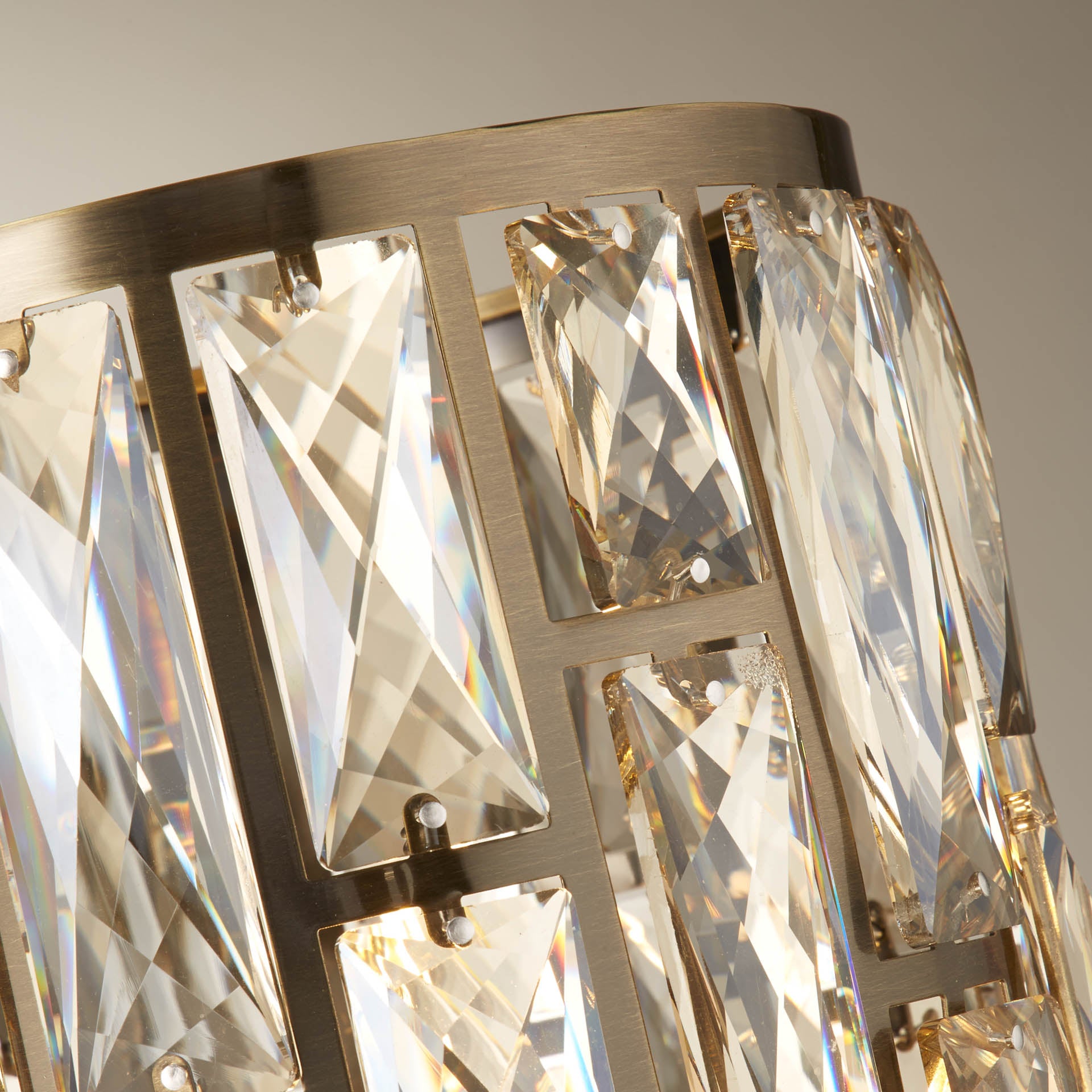 Bijou Table Lamp - Antique Brass Metal & Champagne Glass