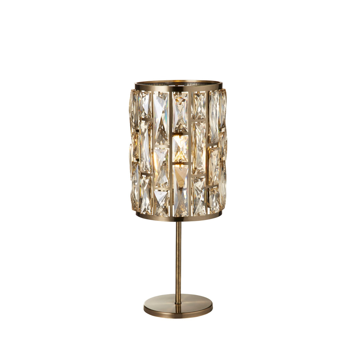 Bijou Table Lamp - Antique Brass Metal & Champagne Glass