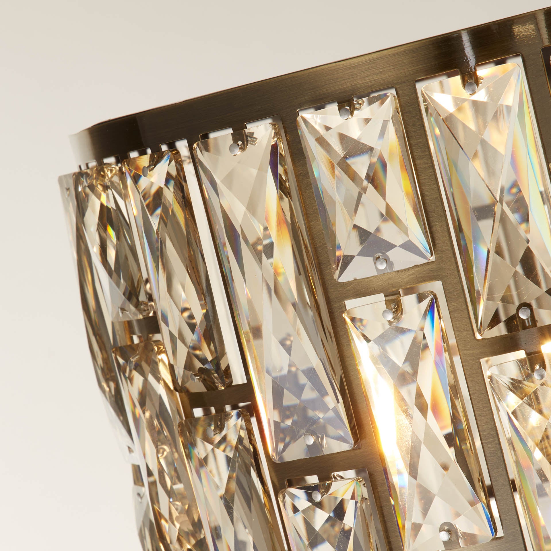 Bijou Floor Lamp - Antique Brass Metal & Champagne Glass