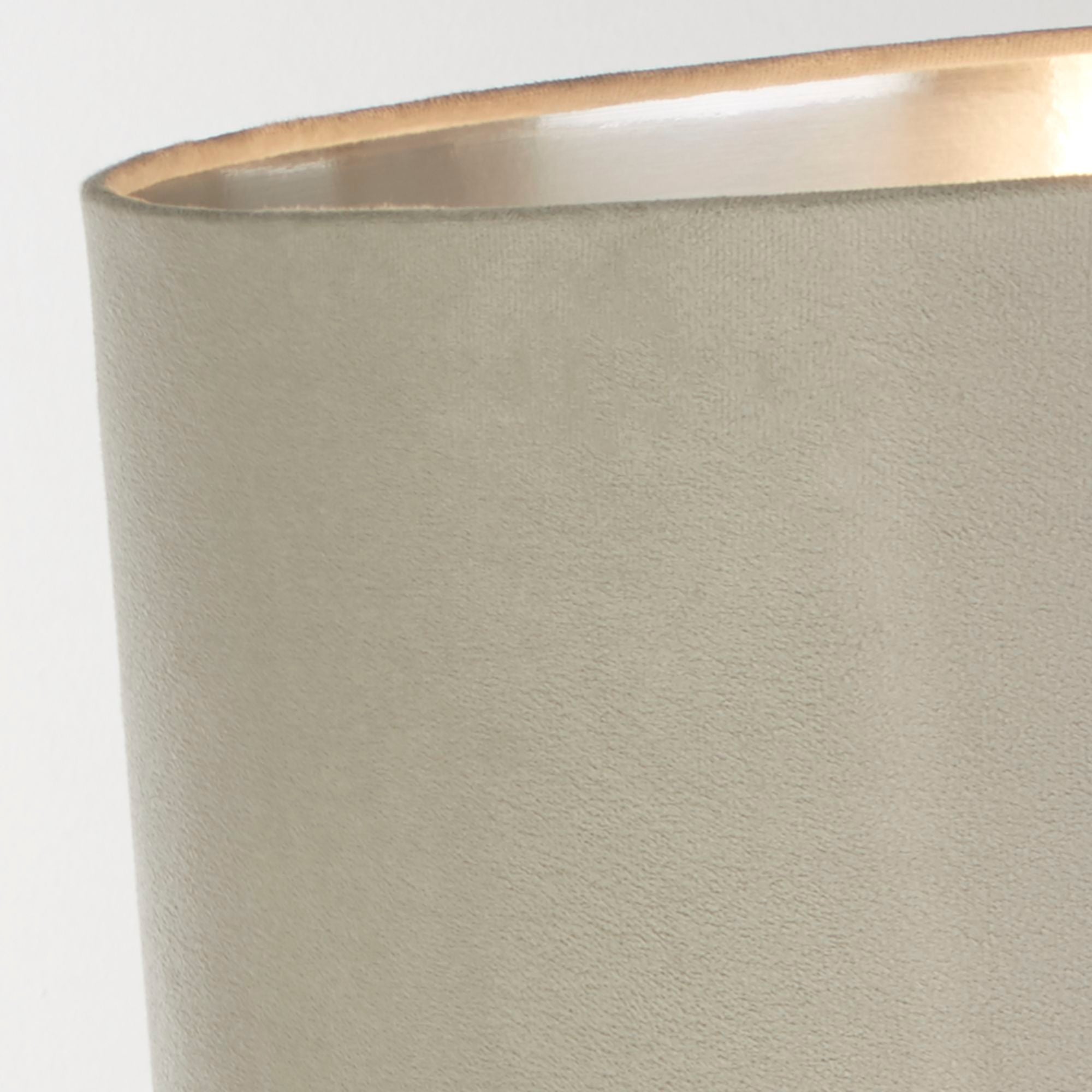 Scarborough Table Lamp - Crystal & Velvet Satin Nickel and Grey Velvet