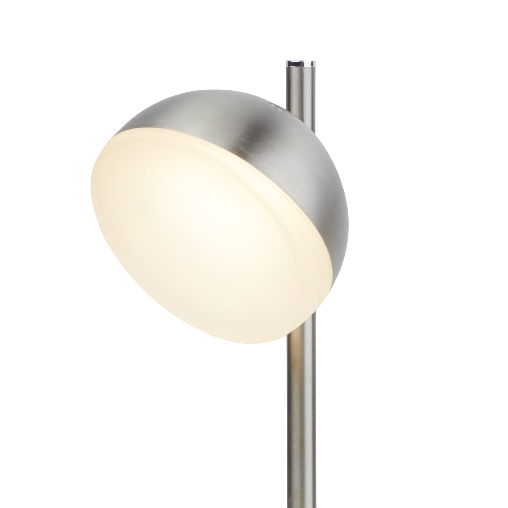 Tully Table Lamp - Satin Silver Metal & Frosted Shade