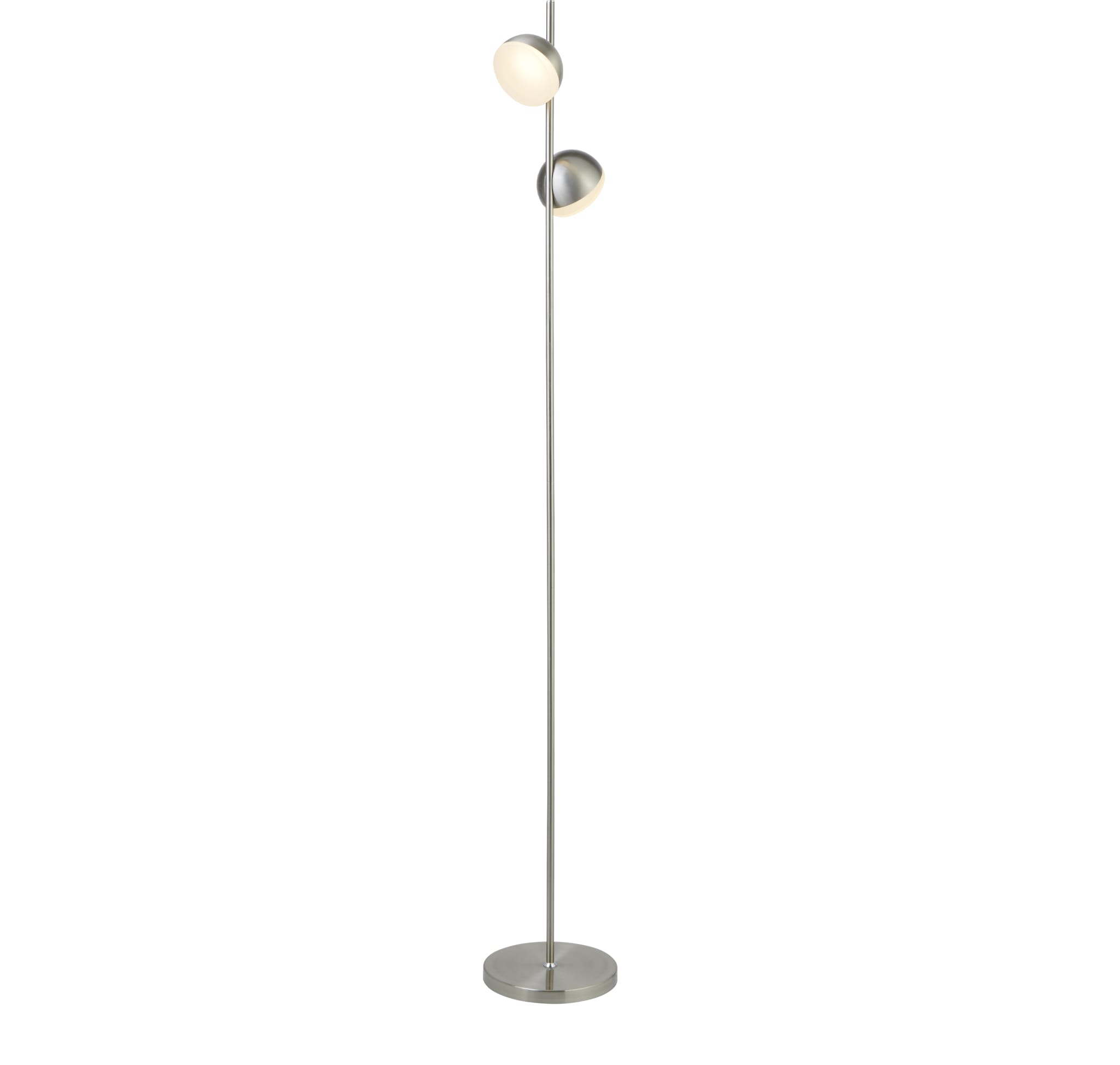Tully Floor Lamp - Satin Silver Metal & Frosted Shade