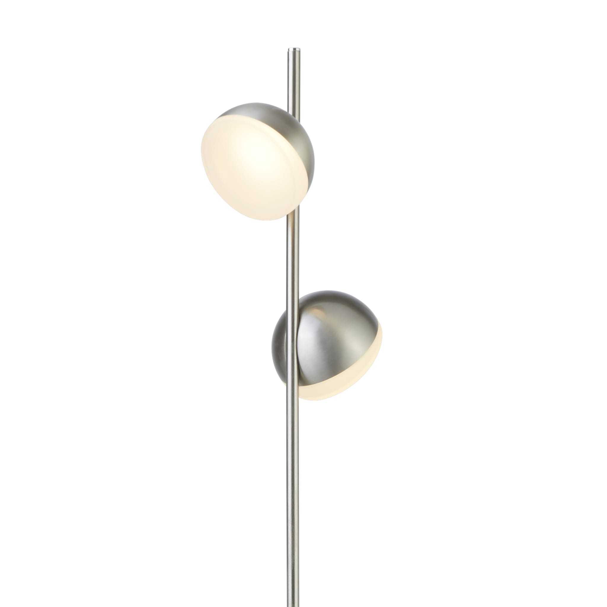 Tully Floor Lamp - Satin Silver Metal & Frosted Shade