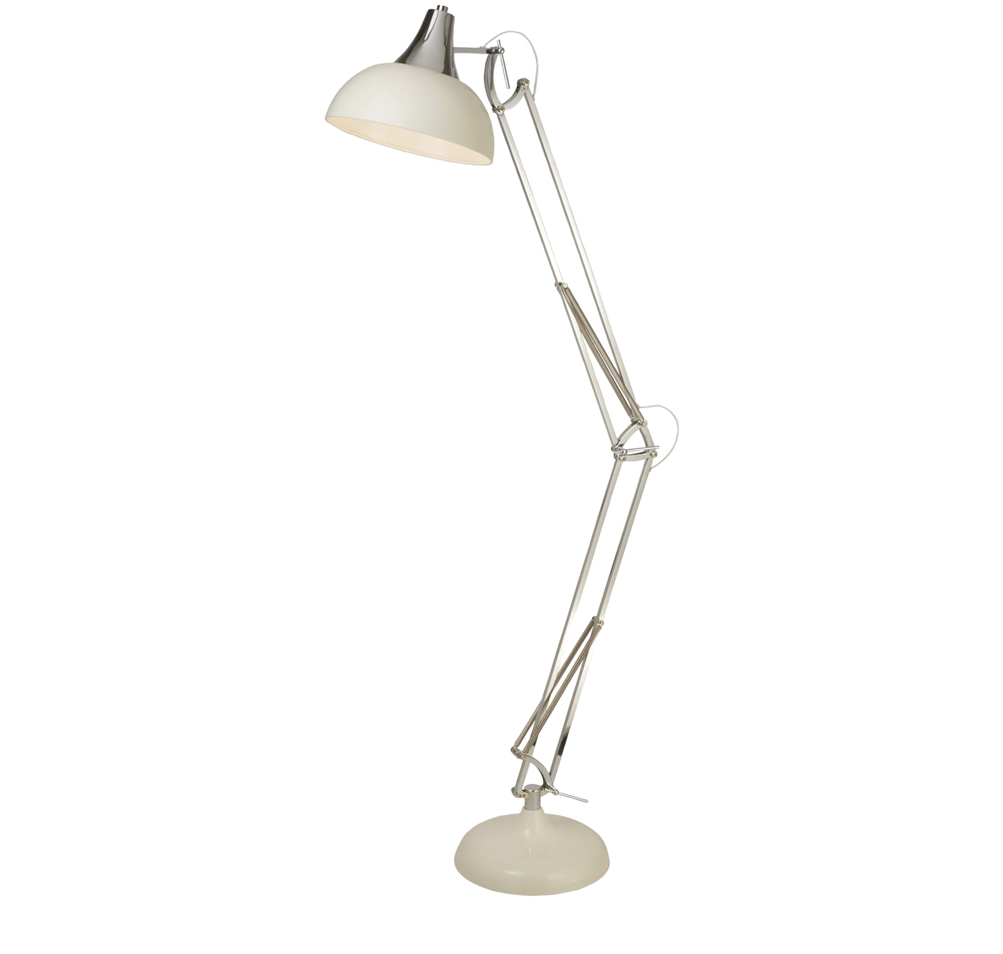 Goliath Task Lamp - Chrome & Cream Metal