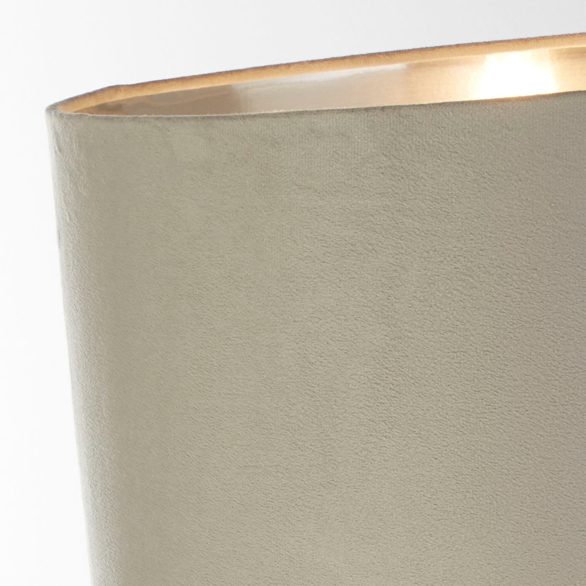 Whitby Table Lamp - Metal & Velvet Light Grey