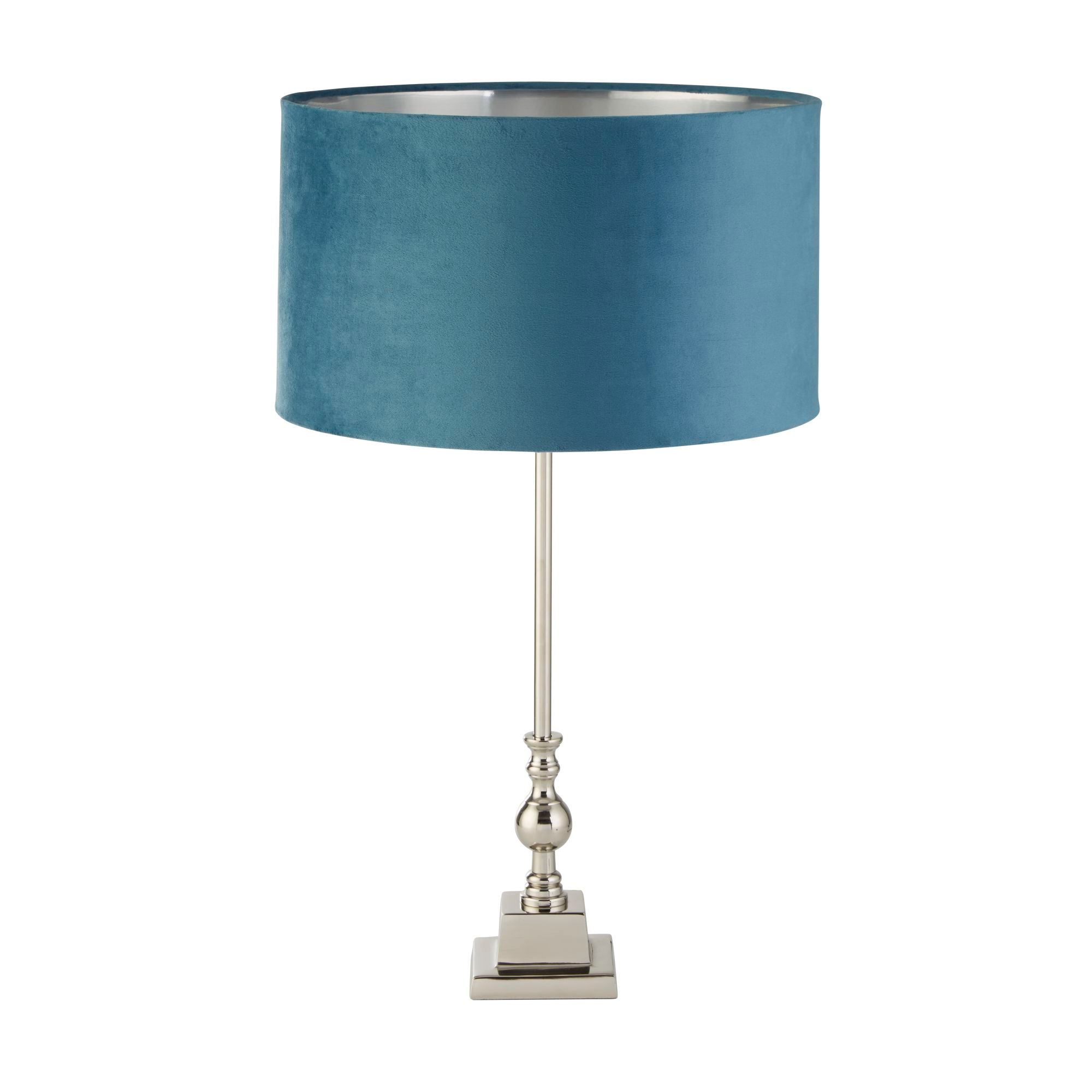 Whitby Table Lamp - Metal & Velvet Teal