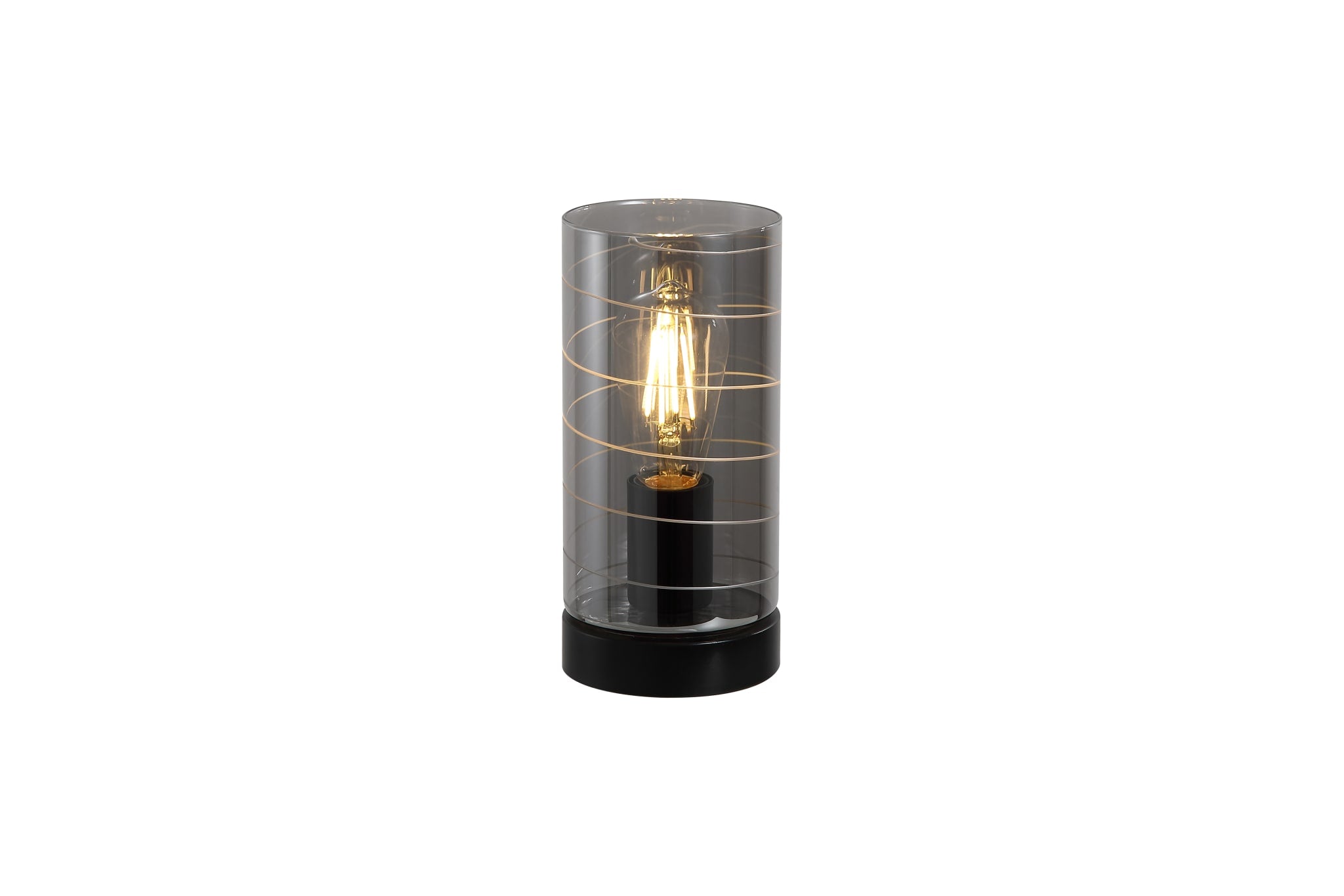 Broughton 1Lt Table Lamp, Smoked Glass