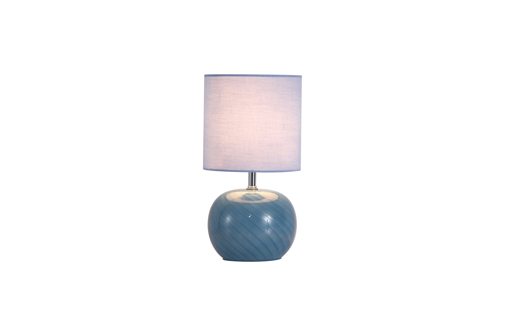 Fete 1Lt Table Lamp, Blue Glass with Linen Shade