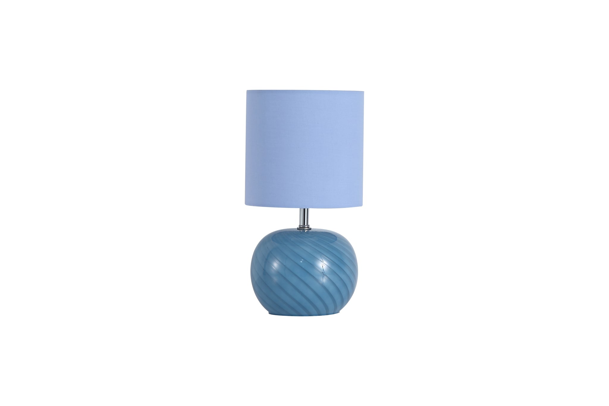 Fete 1Lt Table Lamp, Blue Glass with Linen Shade