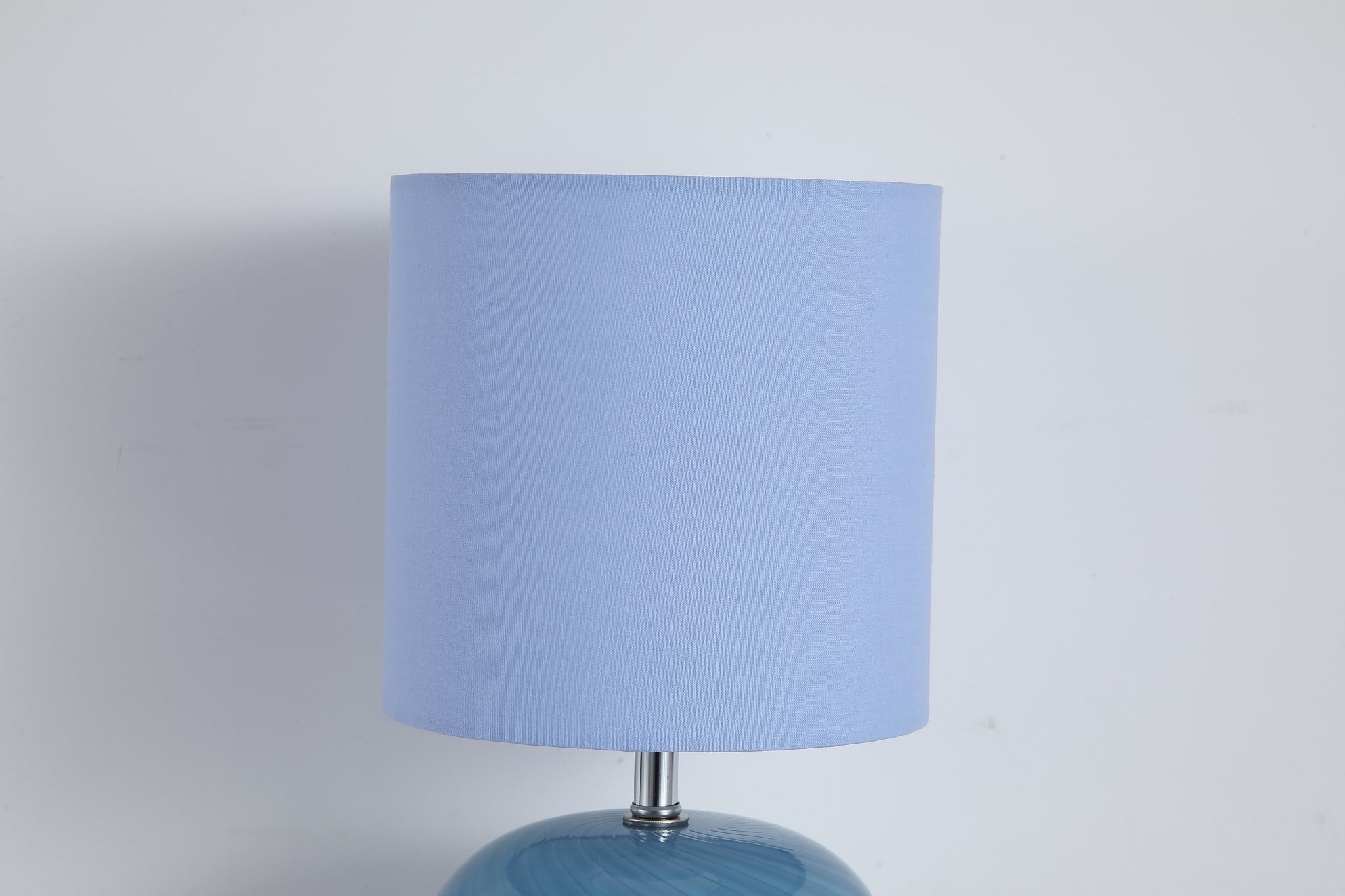Fete 1Lt Table Lamp, Blue Glass with Linen Shade