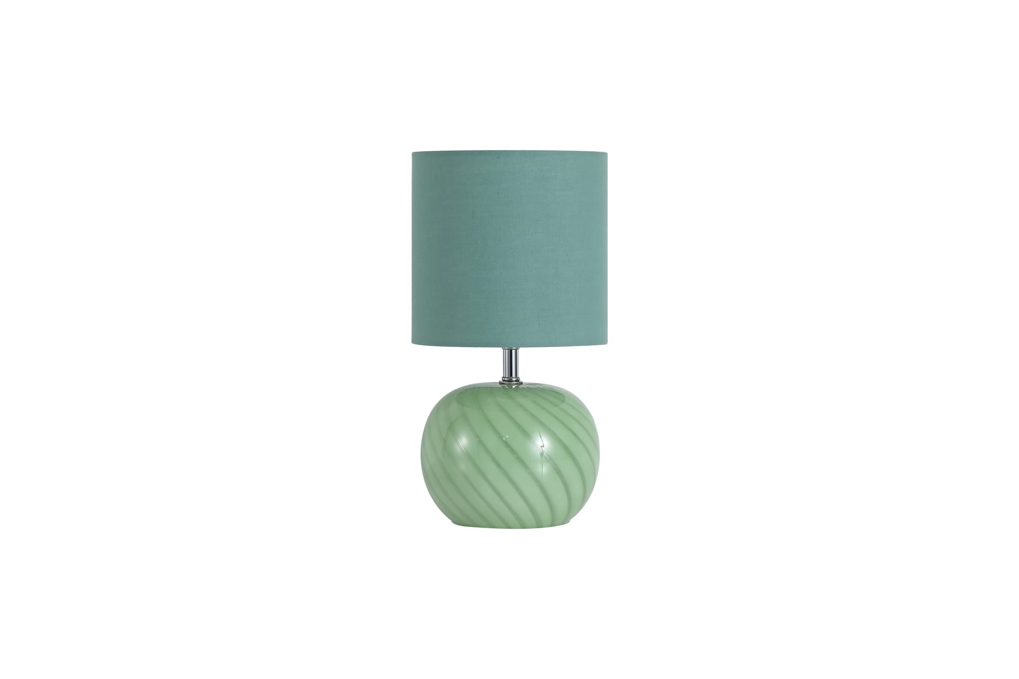 Fete 1Lt Table Lamp, Green Glass with Linen Shade
