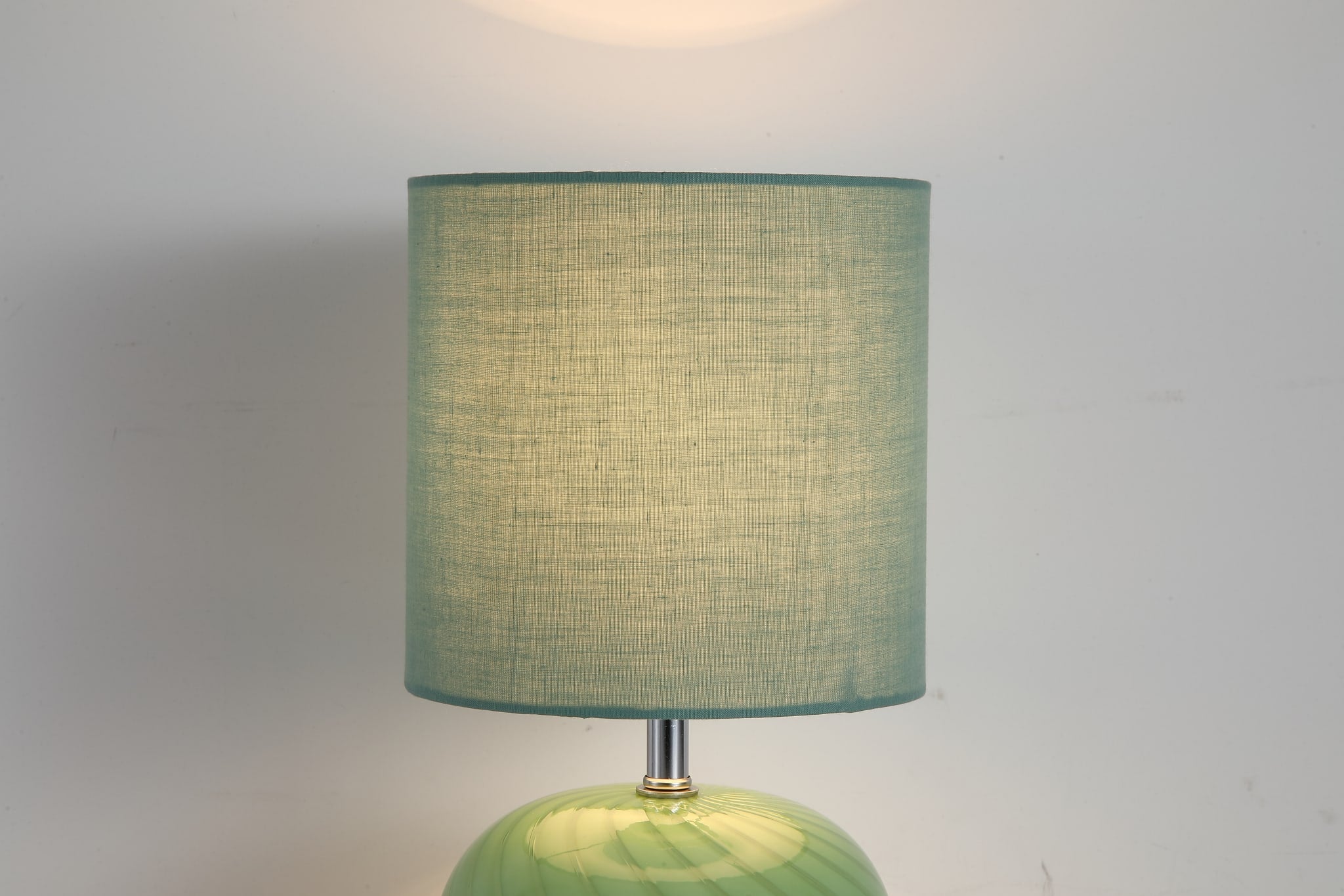 Fete 1Lt Table Lamp, Green Glass with Linen Shade