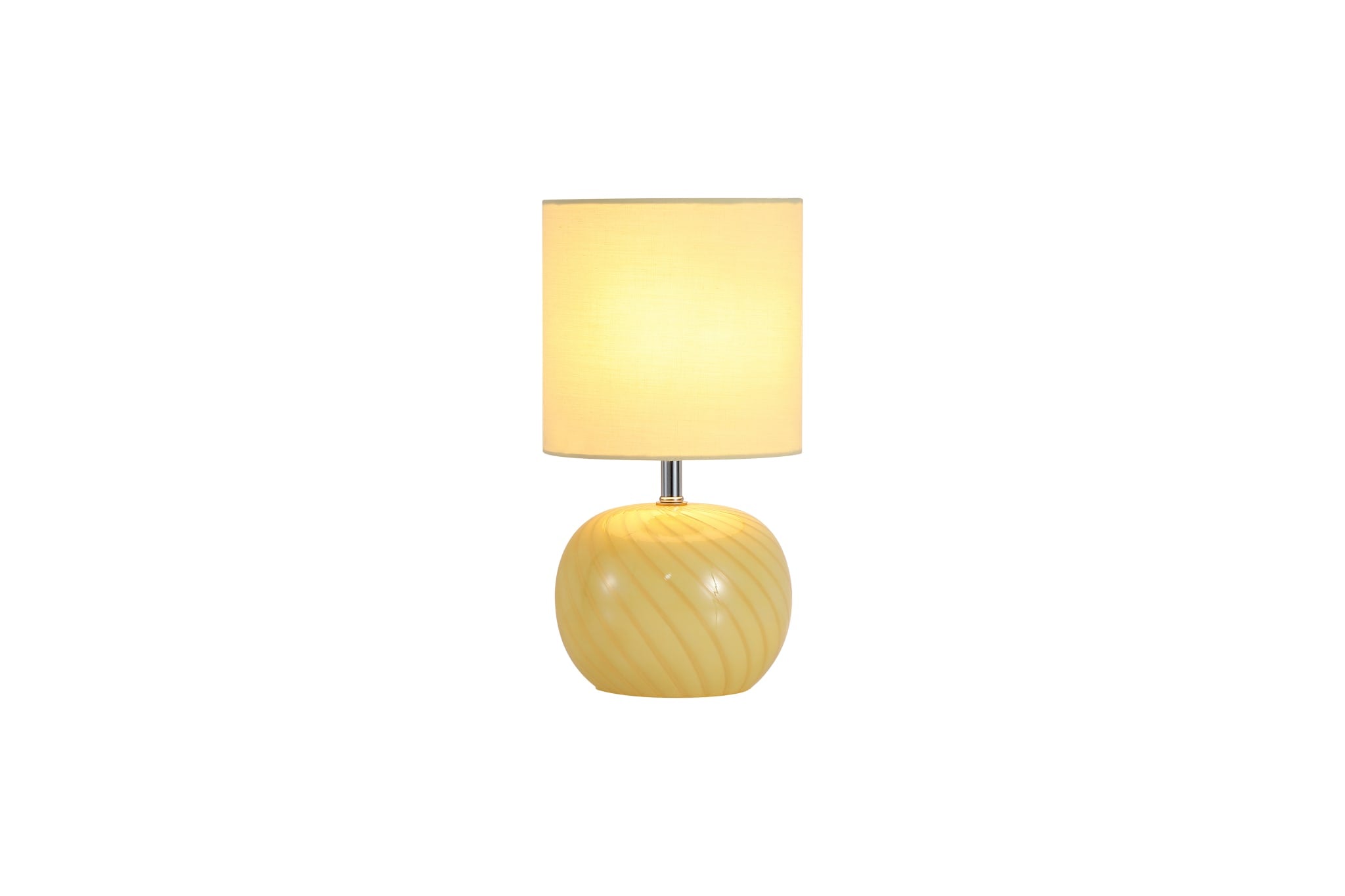 Fete 1Lt Table Lamp, Yellow Glass with Linen Shade
