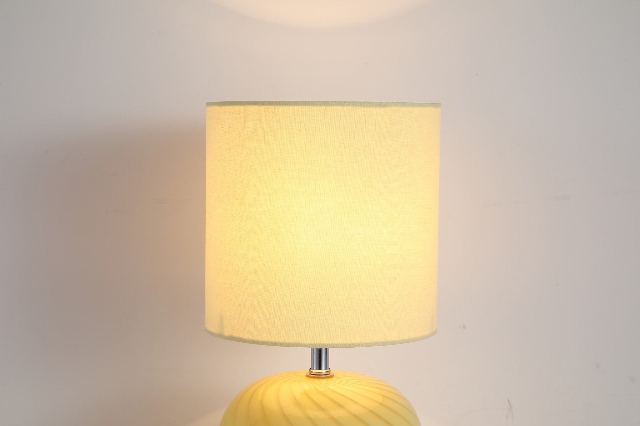Fete 1Lt Table Lamp, Yellow Glass with Linen Shade