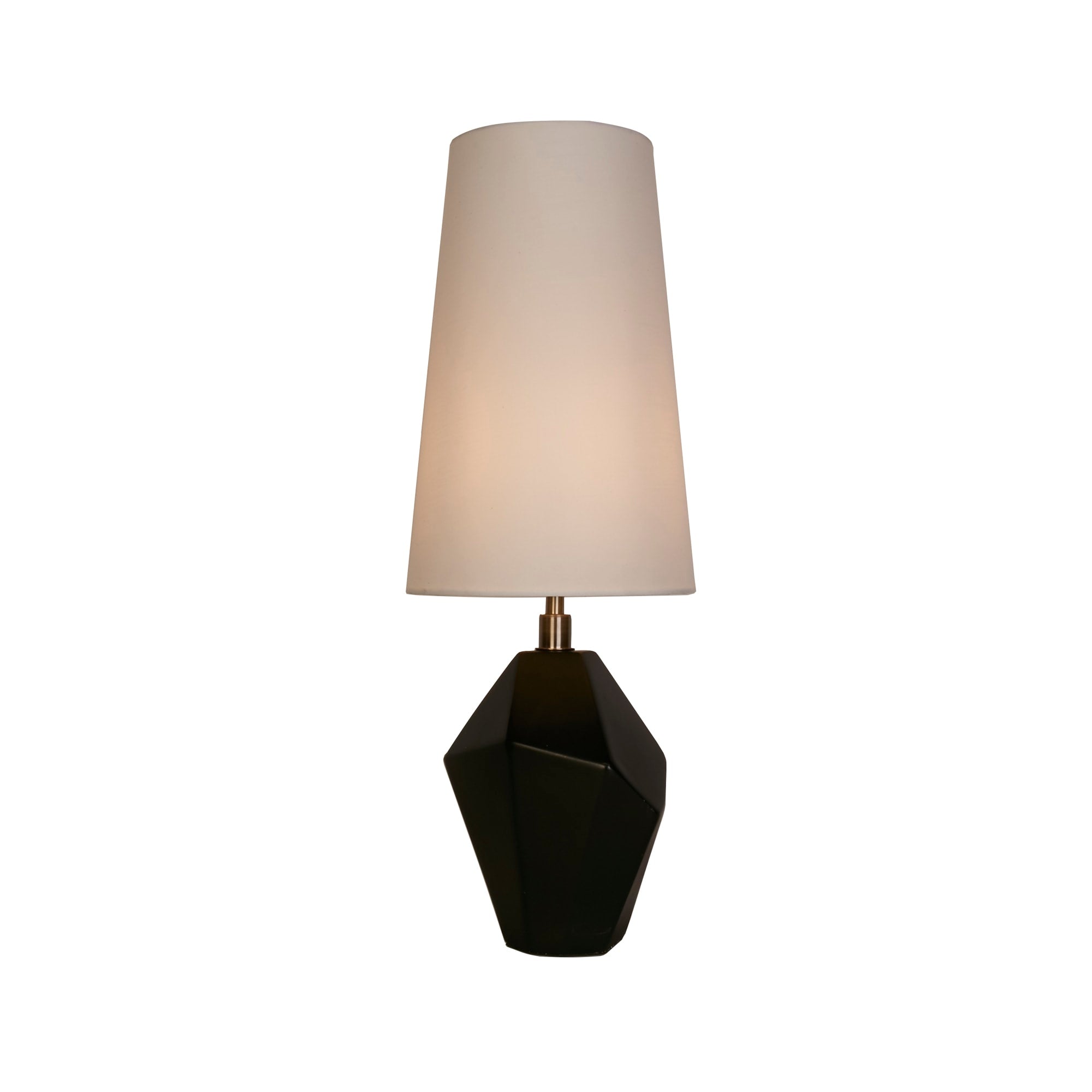 Apex 1Lt Table Lamp, Antique Brass Metal Black Resin, White