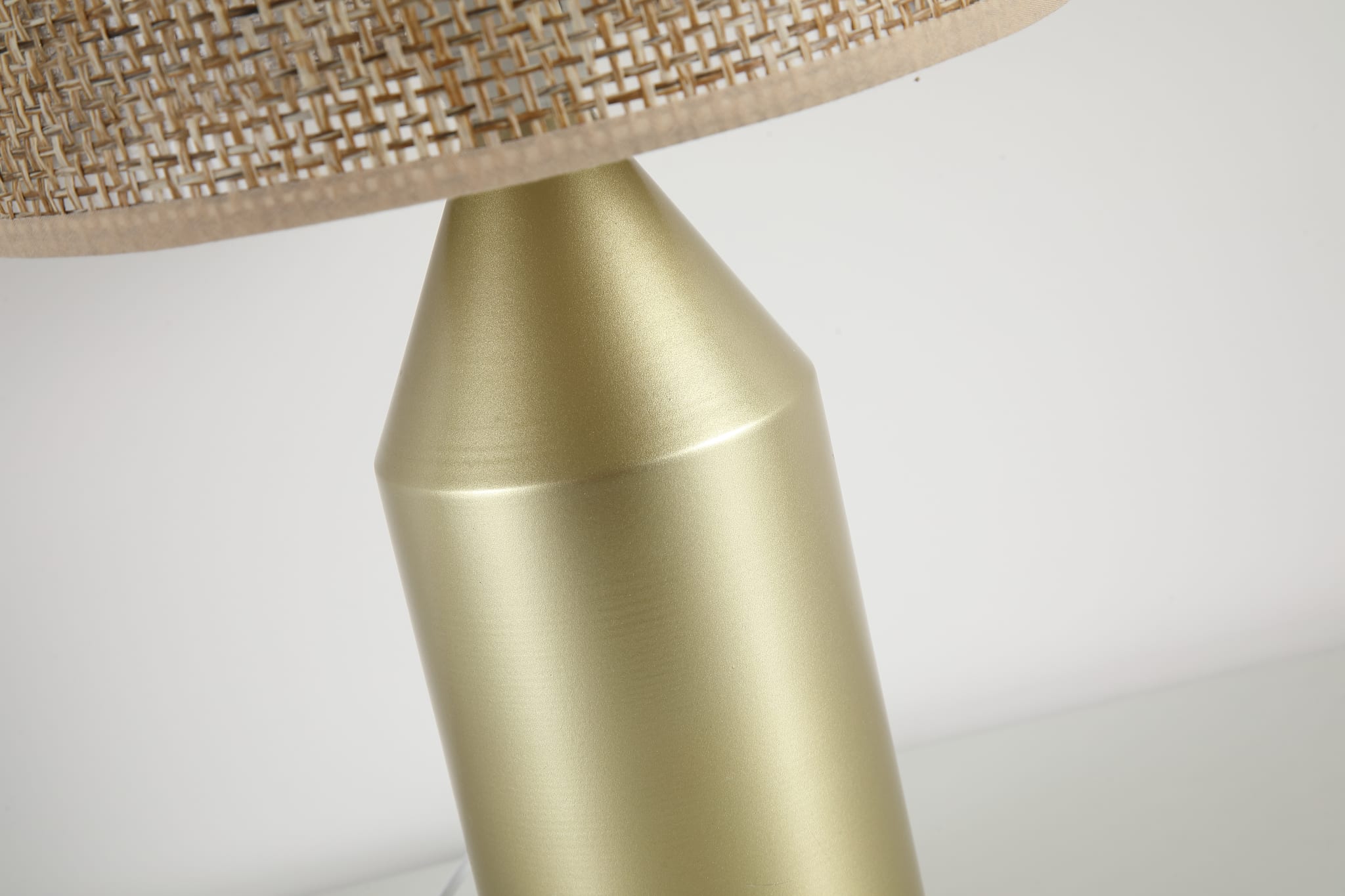 Pheobe 1Lt Table Lamp, Gold Metal with Rattan Shade