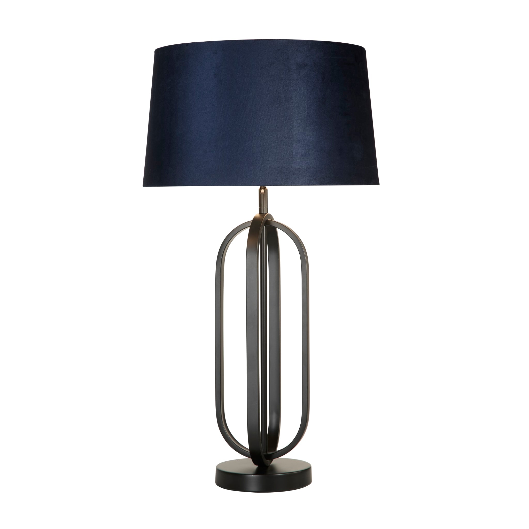 Chic Table Lamp - Black Metal with Navy shade