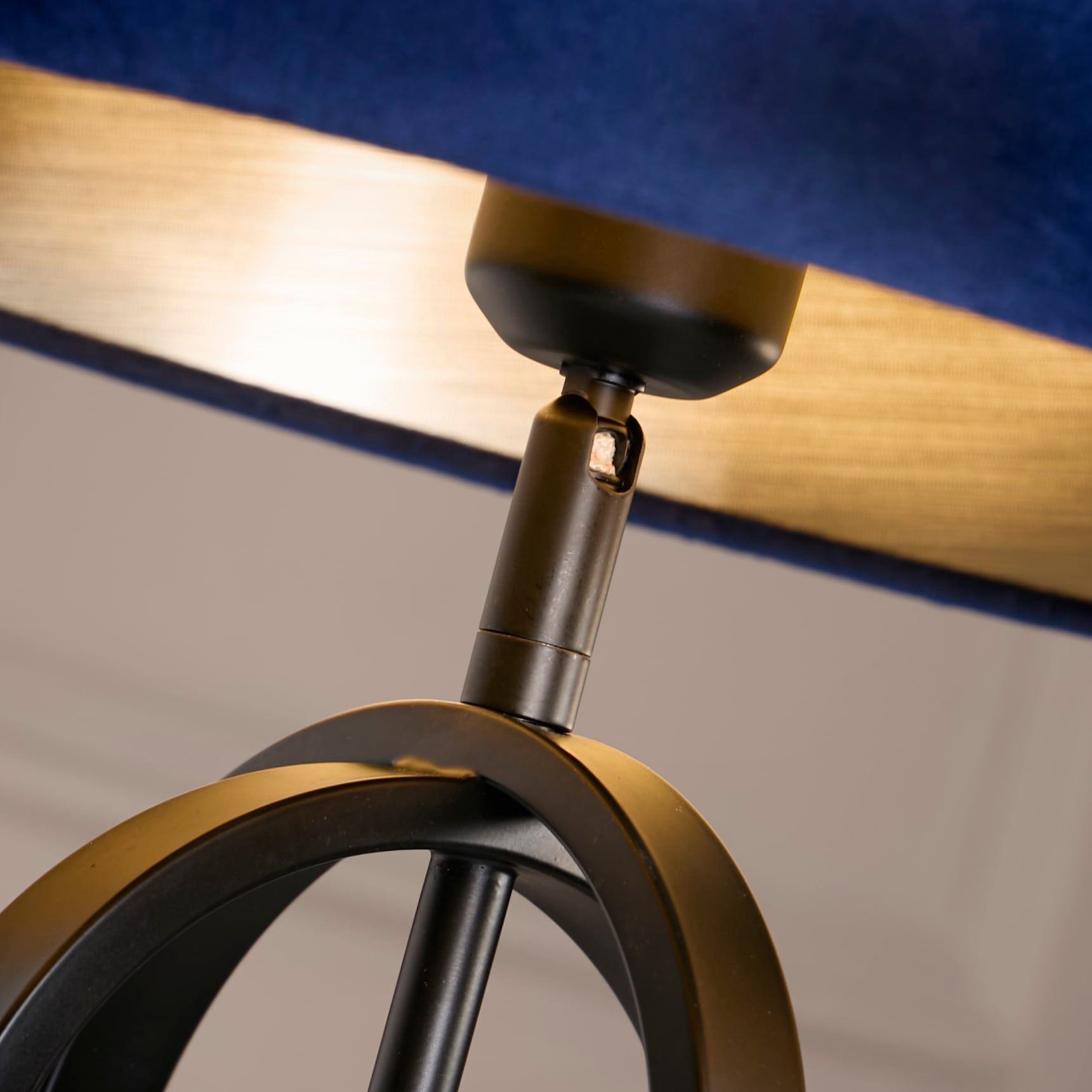 Chic Table Lamp - Black Metal with Navy shade